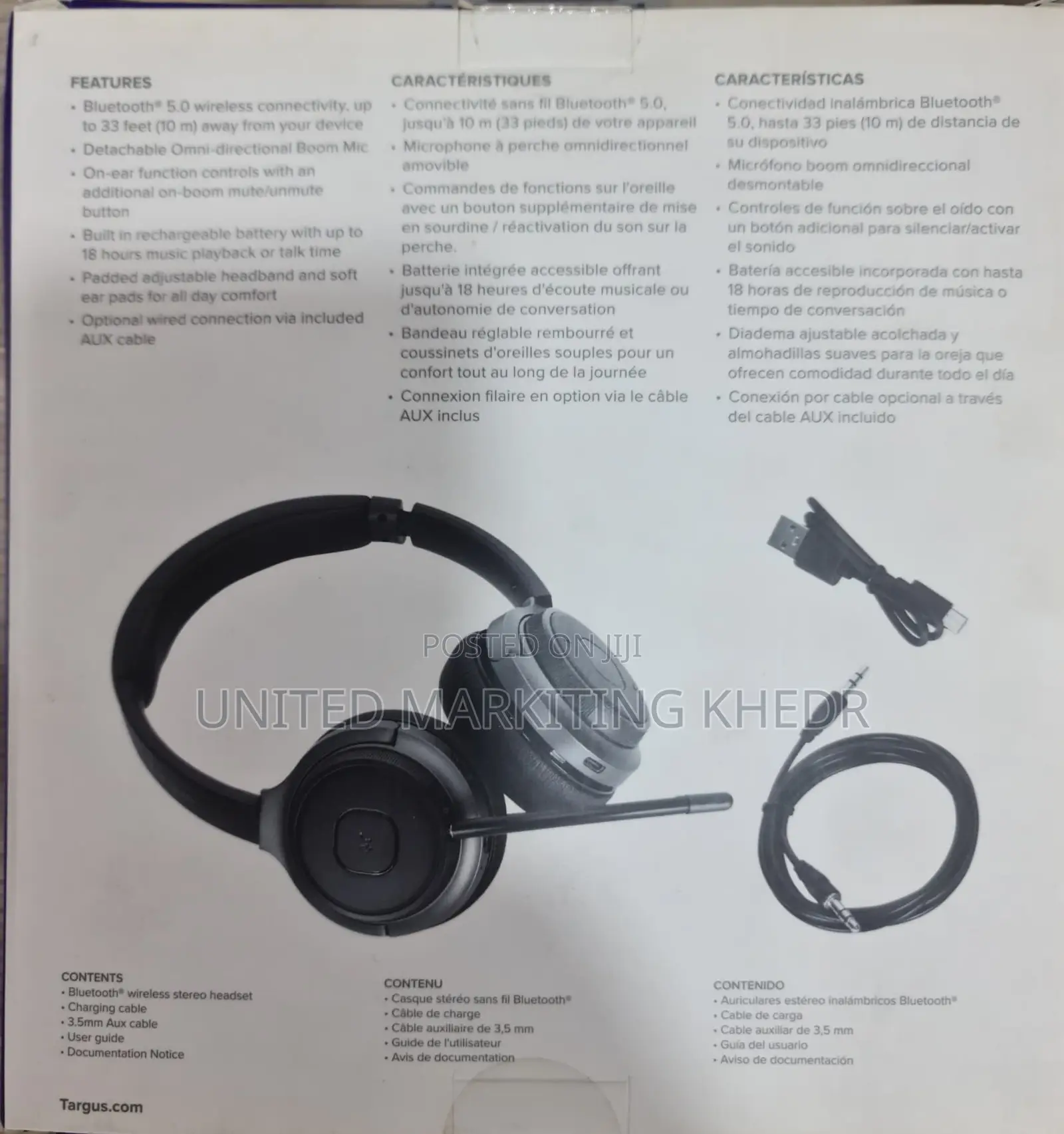 Targus Wireless Bluetooth Stereo Headset, Black (Aeh104gl)