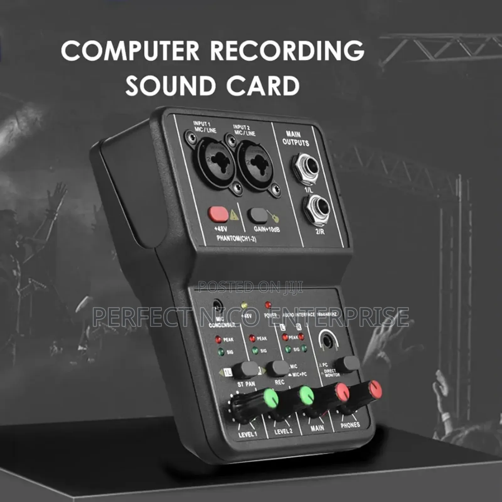 Audio Interface Professional Recording Sound Card 16bit/48kh