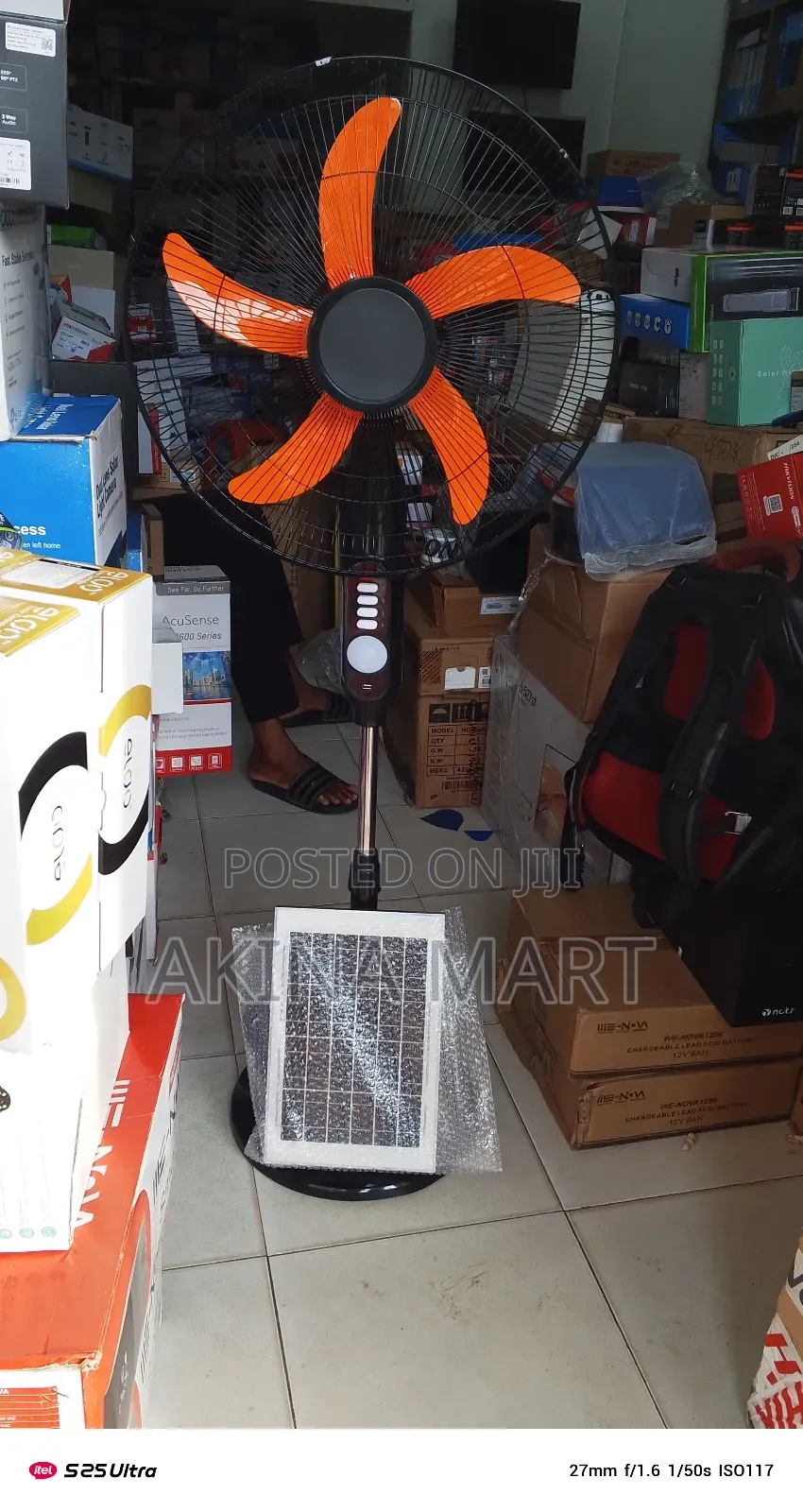 Solar Chargeable Standing Fan 6hrs