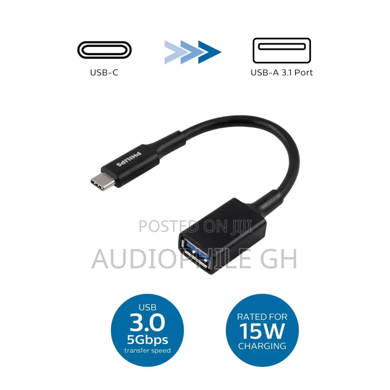 Philips 6" Usb-C to Usb 3.1 Female Adapter