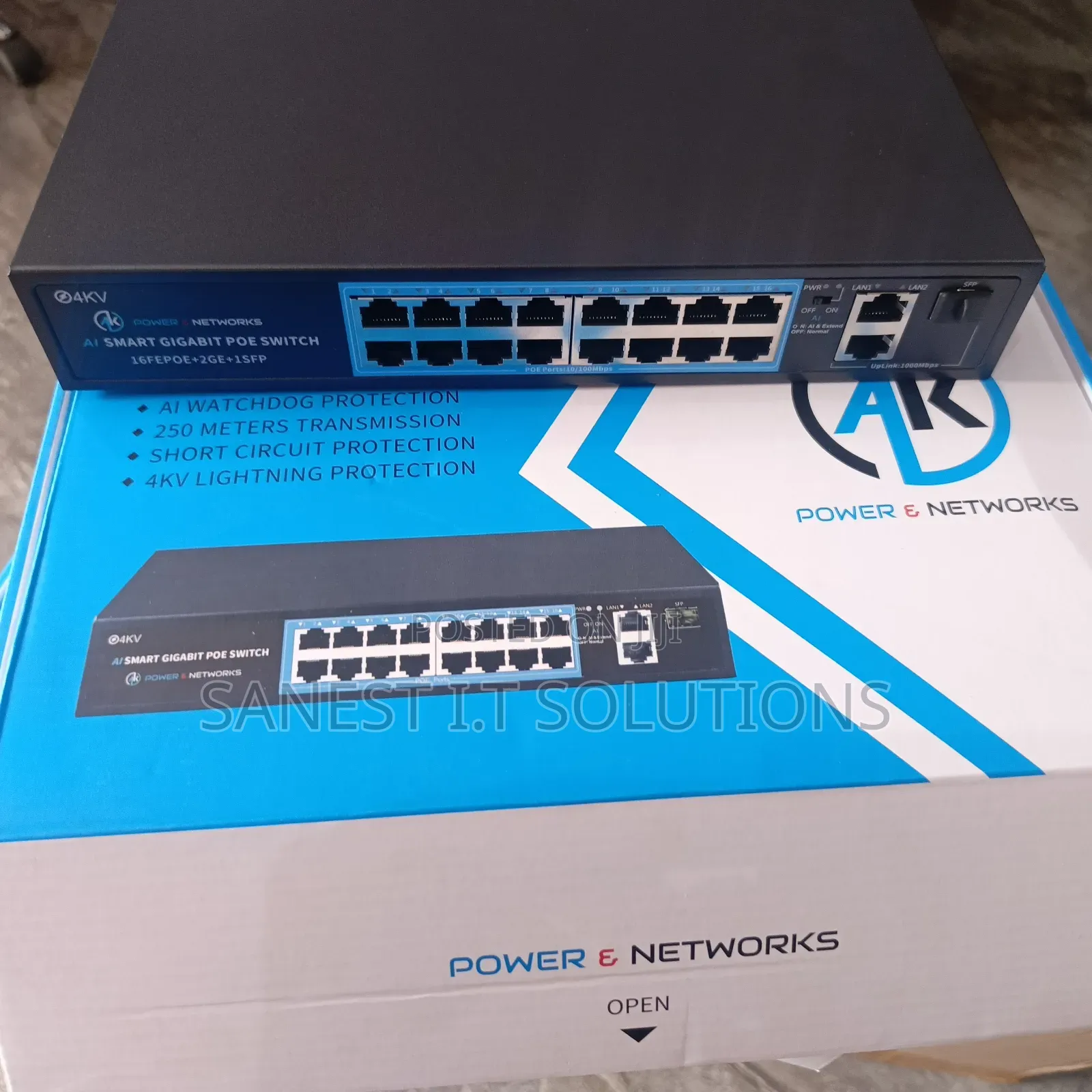 Poe Switch 16 Port With 2 Uplink Gigabit Port SFP Smart