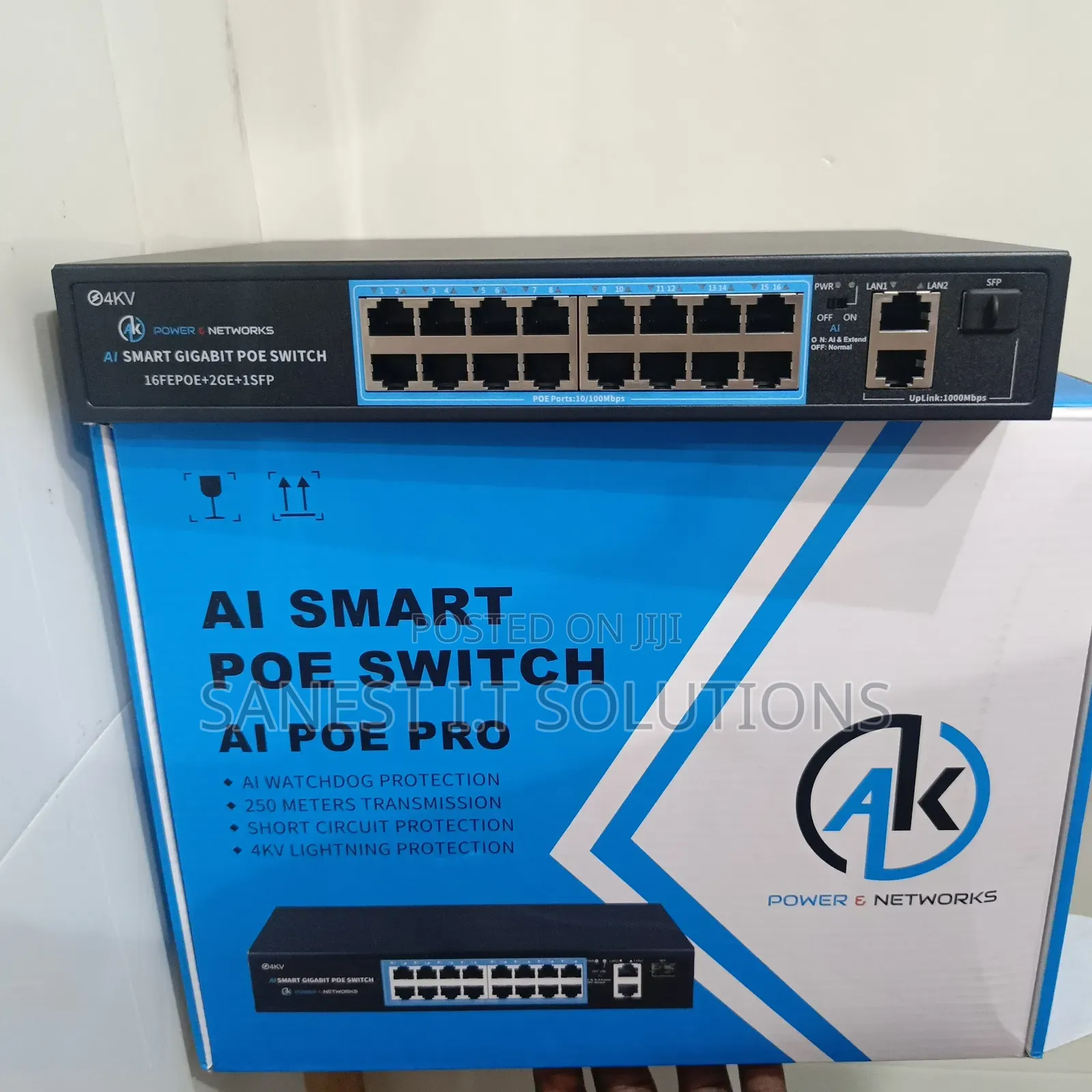 Poe Switch 16 Port With 2 Uplink Gigabit Port SFP Smart