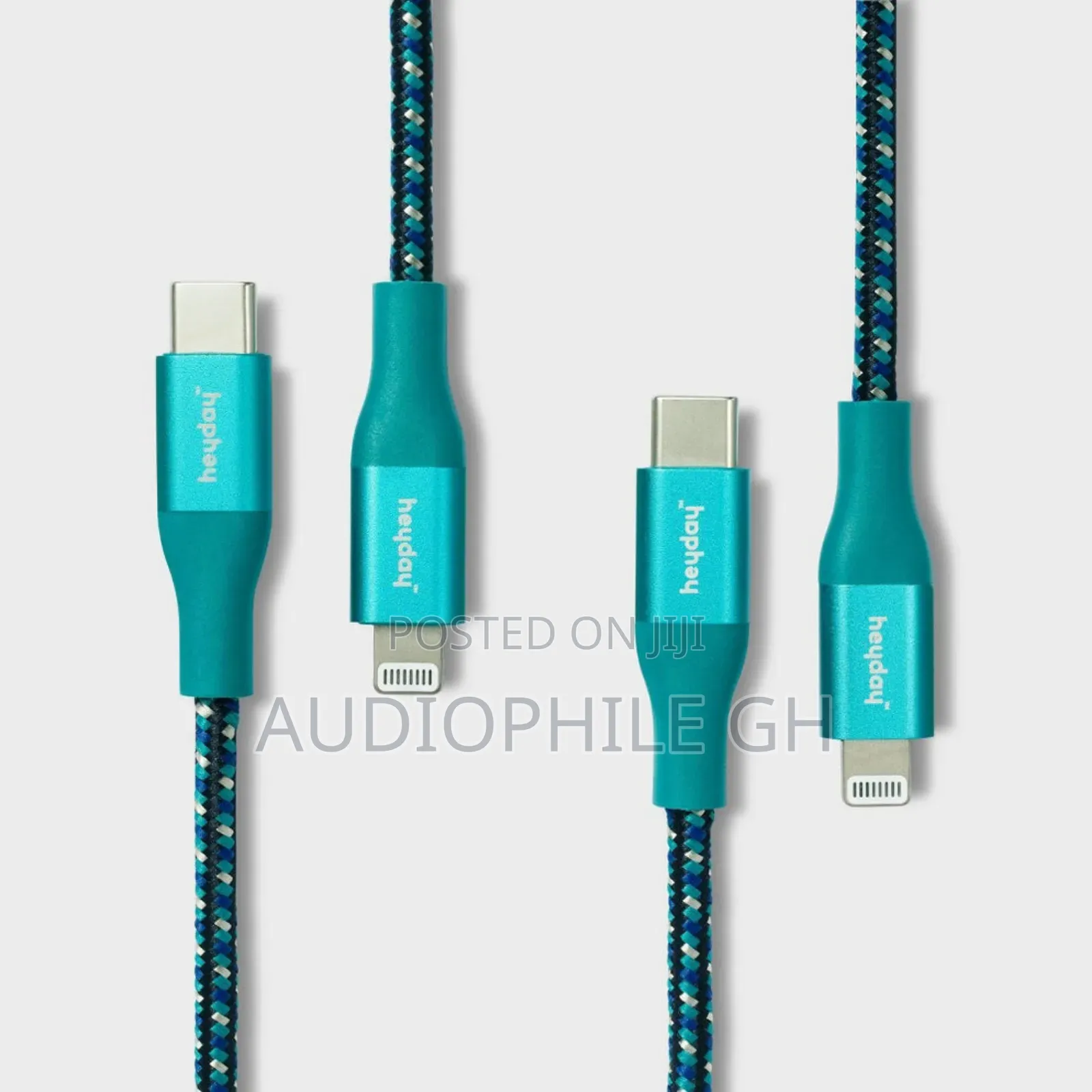 Heyday 6' Lightning to Usb-C Braided Cable 2pk - Ocean Teal