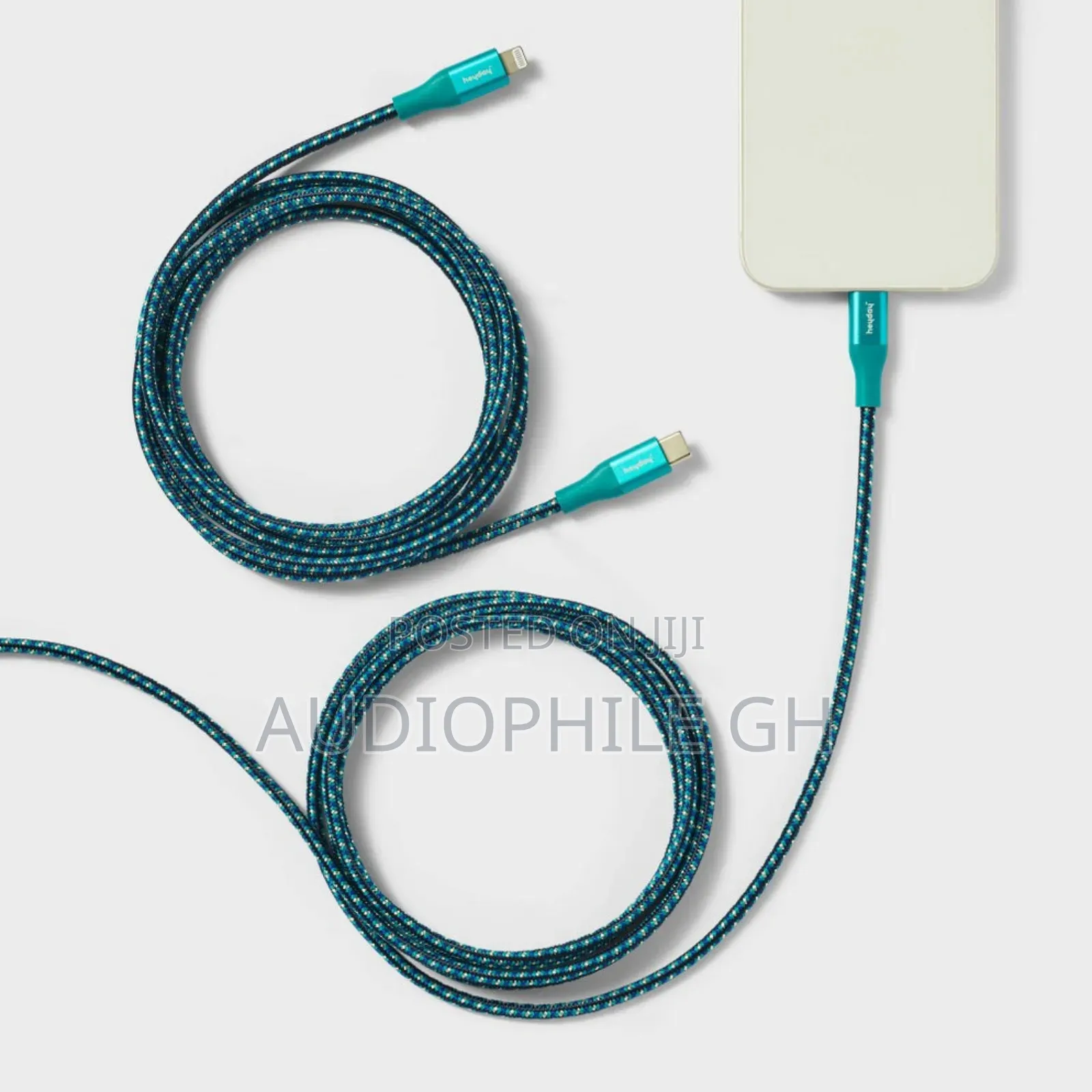 Heyday 6' Lightning to Usb-C Braided Cable 2pk - Ocean Teal