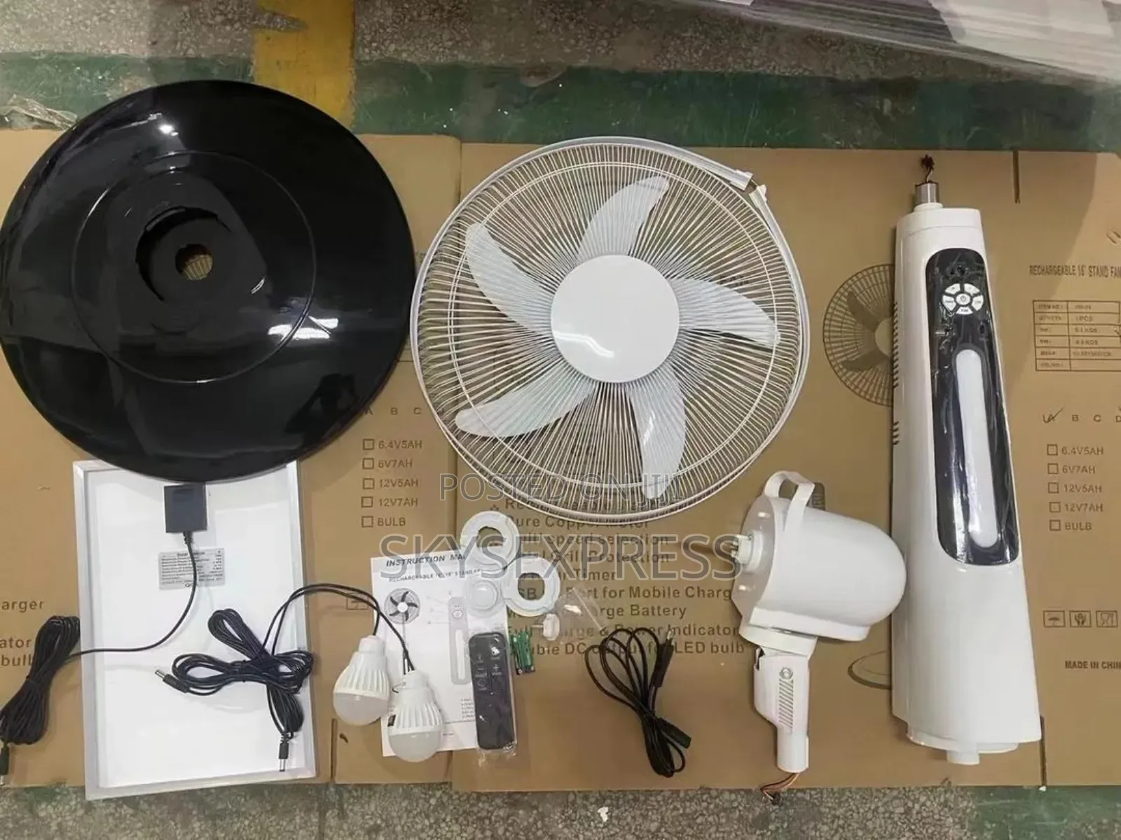Solar Rechargeable Standing Fan