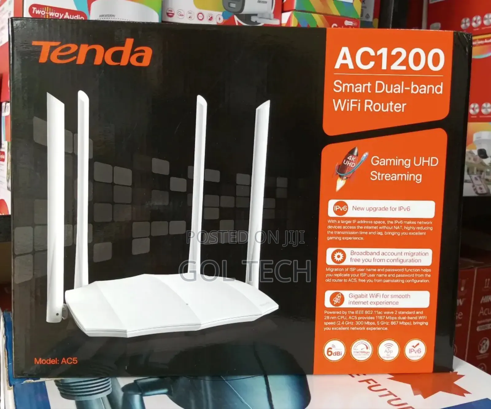 Tenda Ac5 Smart Dual-Band Wifi Router Ac1200 Uhd Streaming