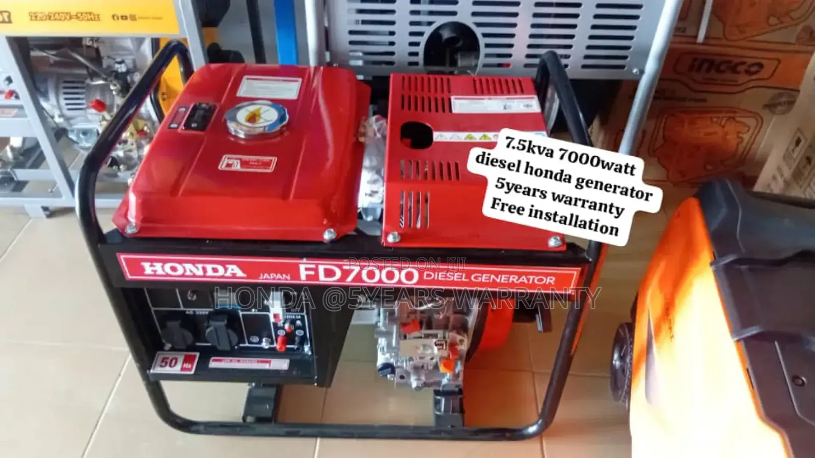 Good and Reliable Energy Honda 7.5kva Diesel 7000watt Honda