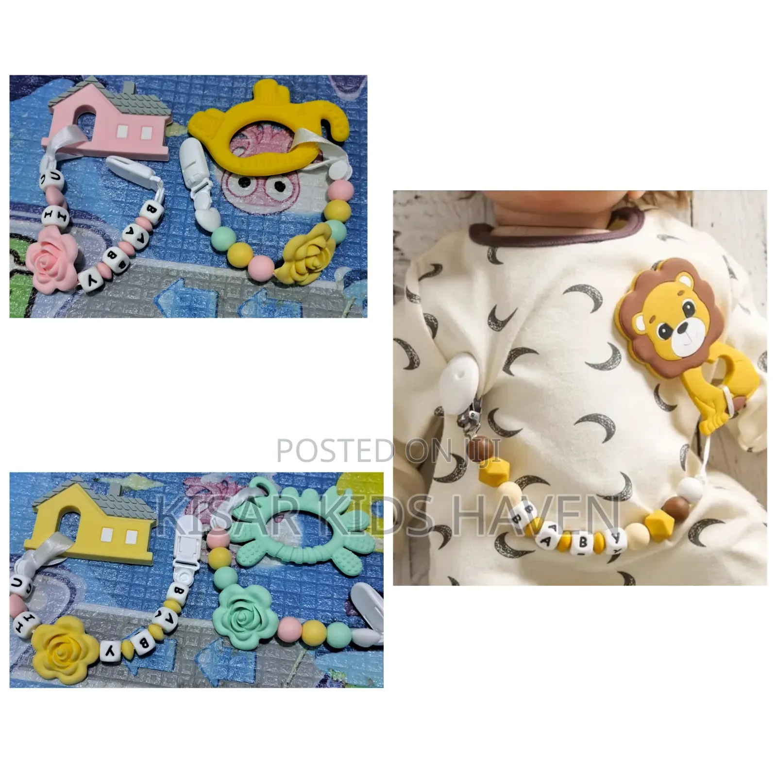 2 Pieces Baby Teether With Silicone Chain Clip