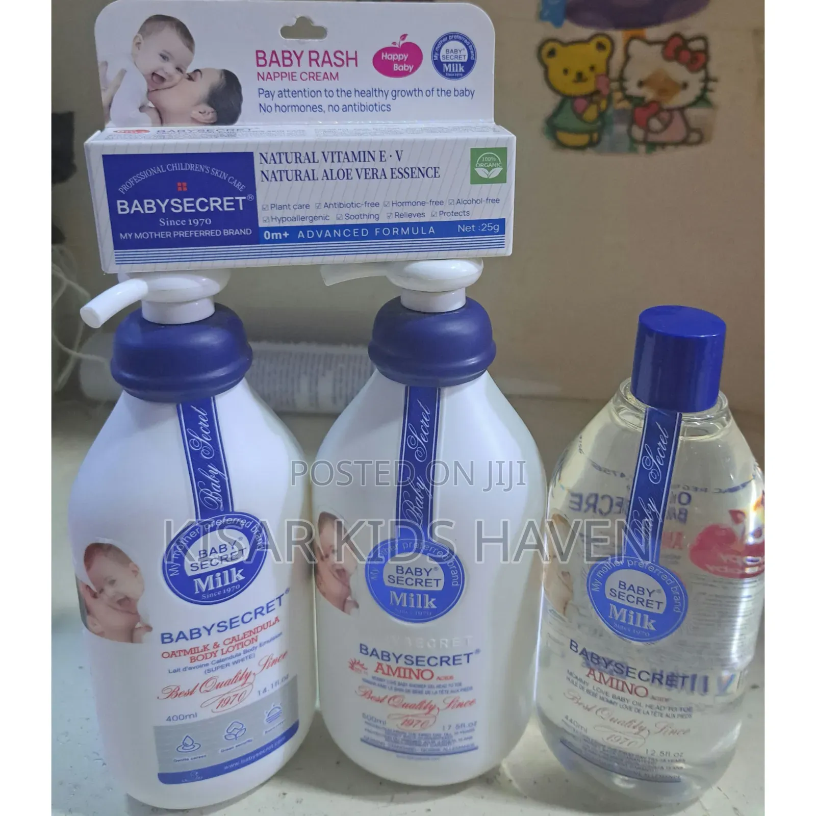 Baby Secret Wash, Lotion, Oil, and Nappy Cream