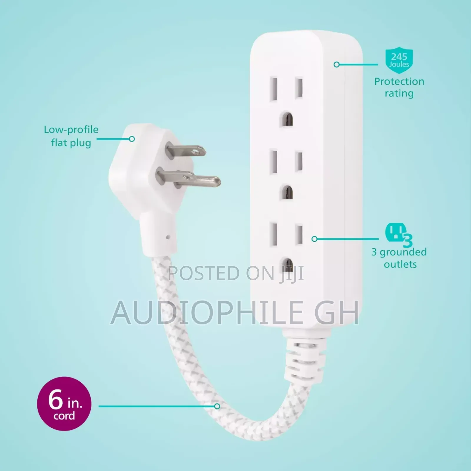 Philips 3-Outlet Surge Protector With 1 Ft. Extension Cord