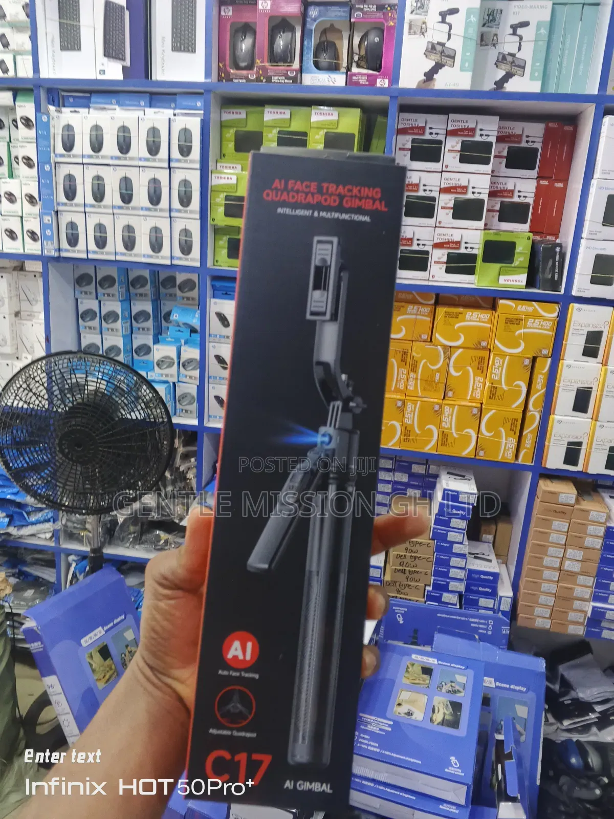 Ai Face Selfie Stick Tracking Quadrapod Gimbal C17 360°