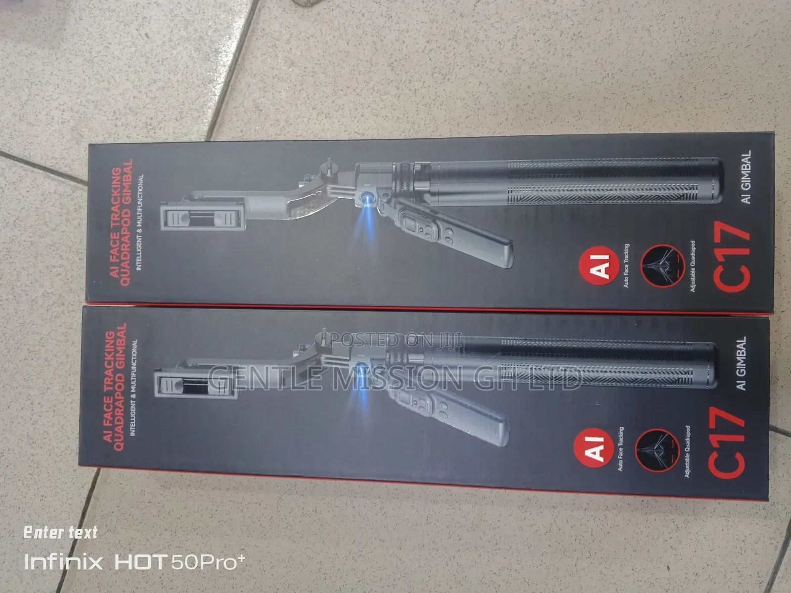 Ai Face Selfie Stick Tracking Quadrapod Gimbal C17 360°