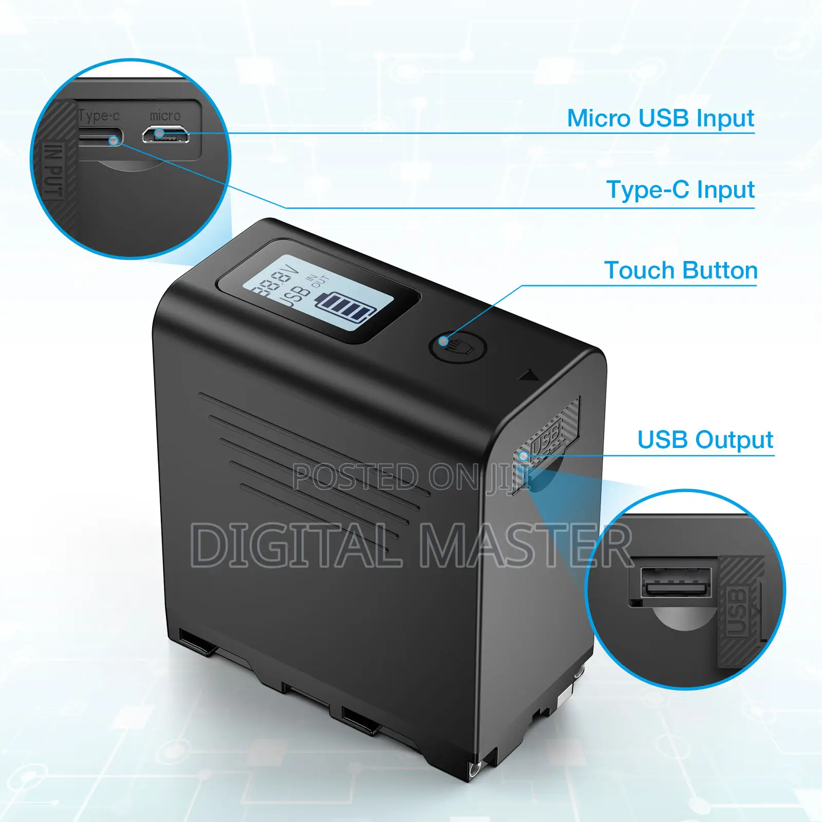 Powerextra Np-F980l 10050mah With Usb Output LCD Display
