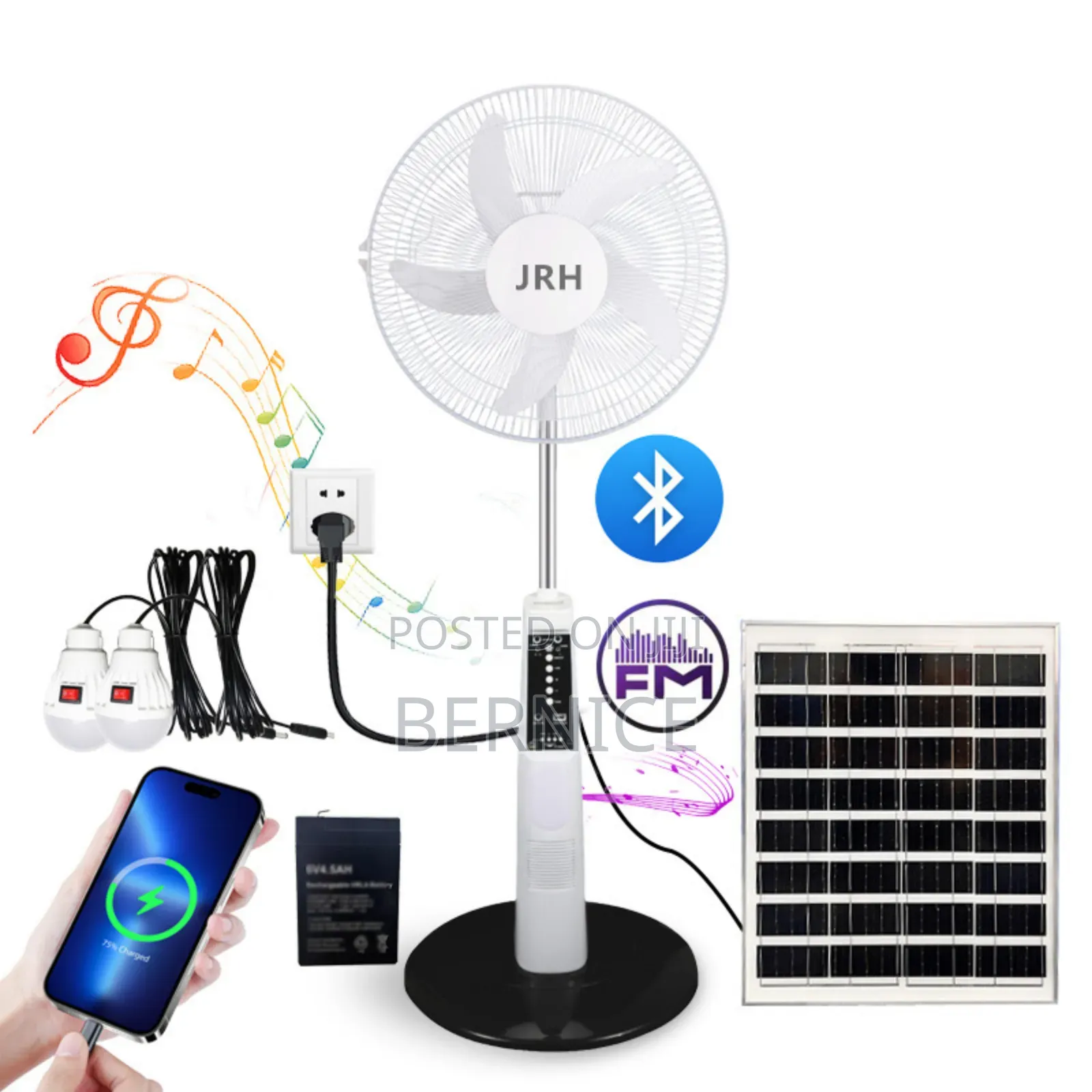 Rechargeable Solar Fan