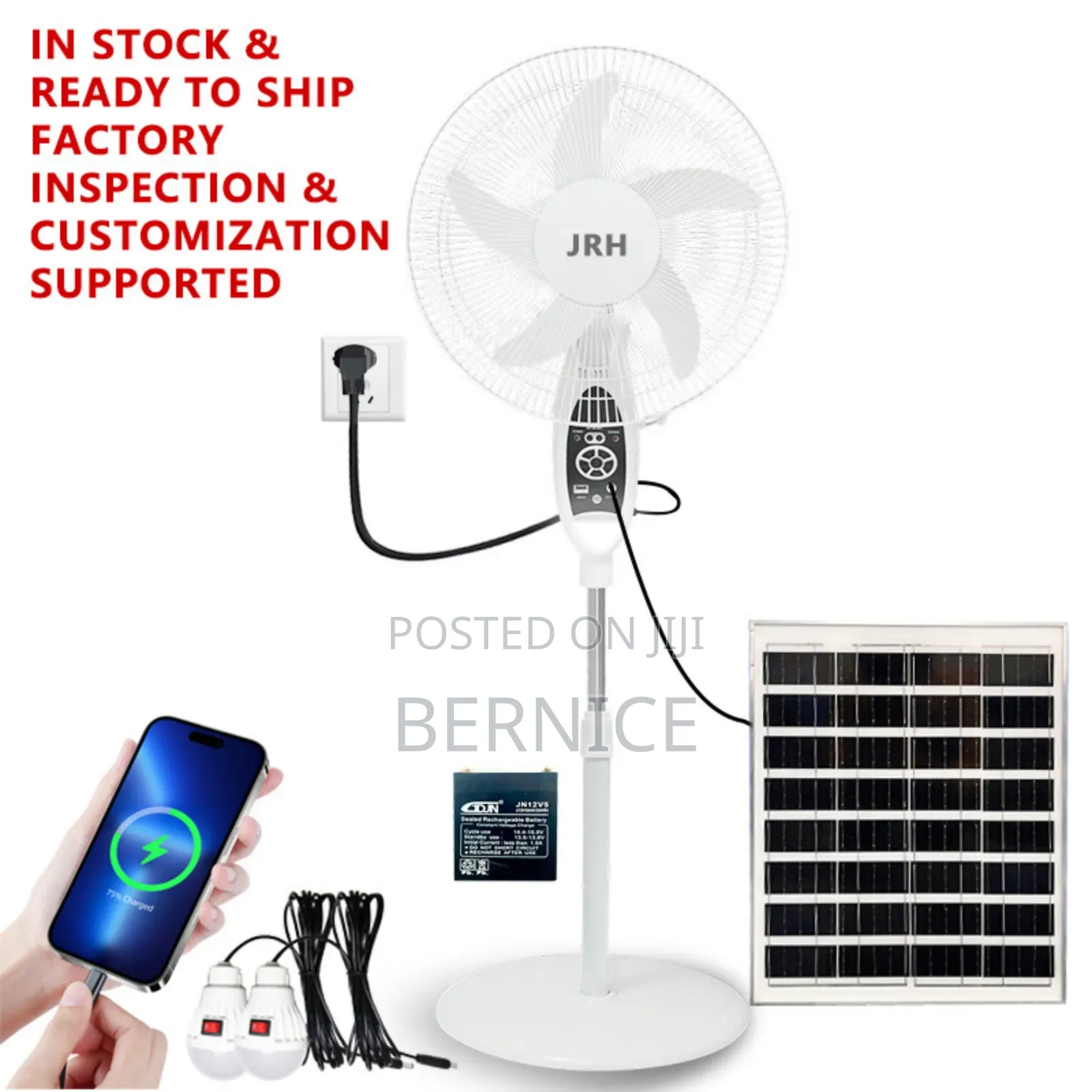 Rechargeable Solar Fan