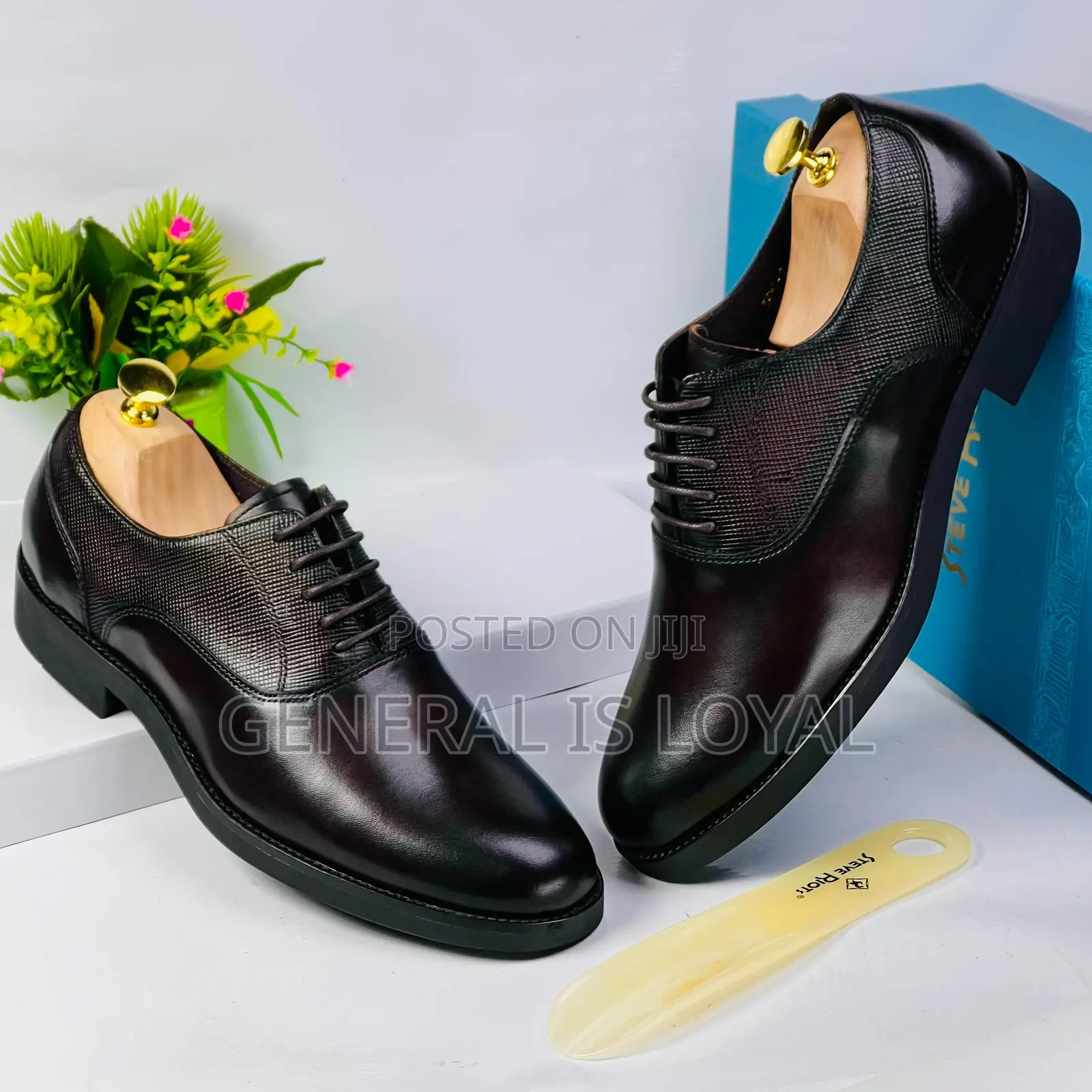 Steve Riots Black and Dark Coffee Men’S Shoe