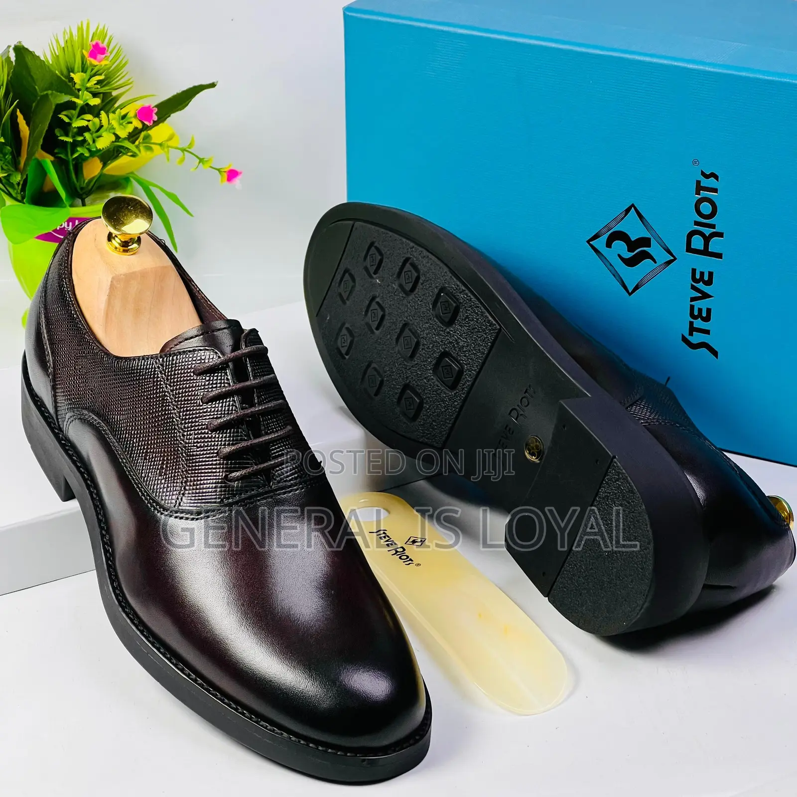 Steve Riots Black and Dark Coffee Men’S Shoe
