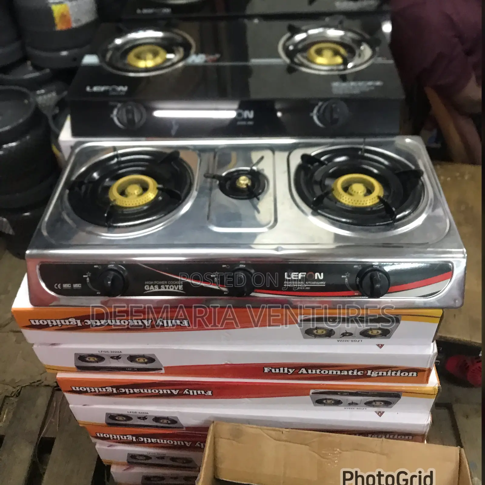 Lefon 3 Burner Auto Ignition Stainless Steel Gas Stove