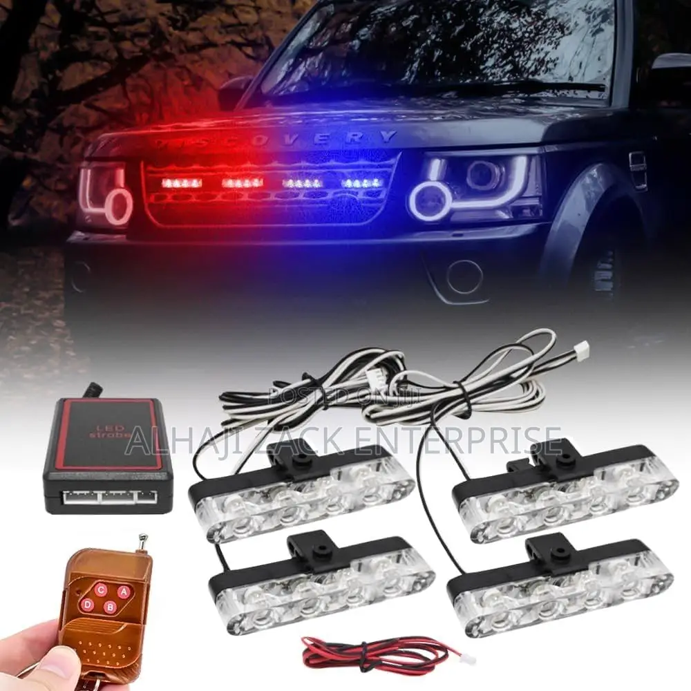 Blue and Red Flash Grille Light (4pcs)