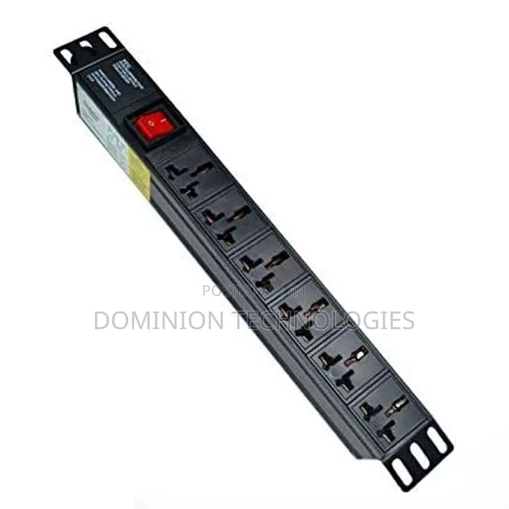 6 Ways Power Distribution Unit, Rack C19, Black,Pdu-1u-M6-K