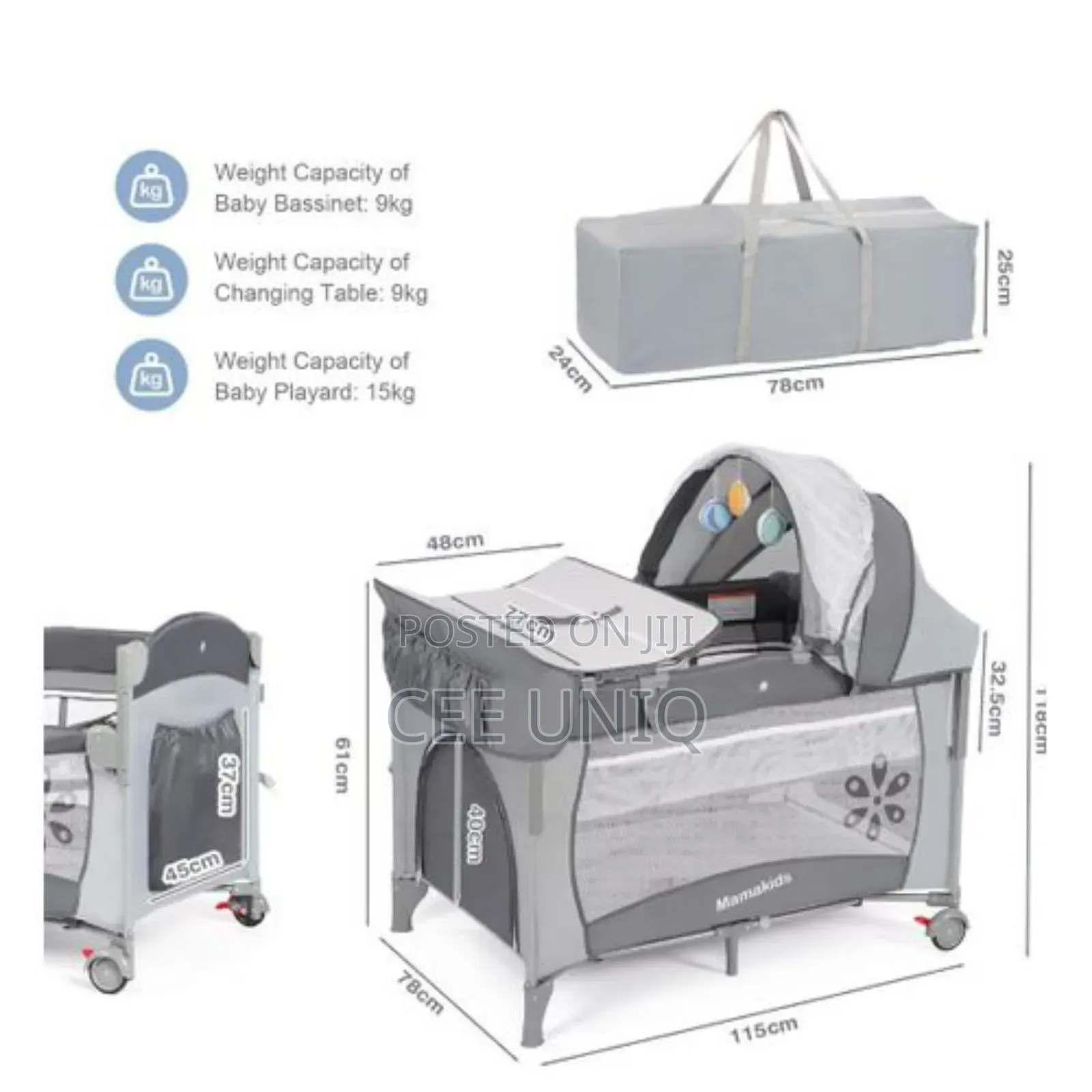 Mamakids 5-in-1 Baby Bedside Crib