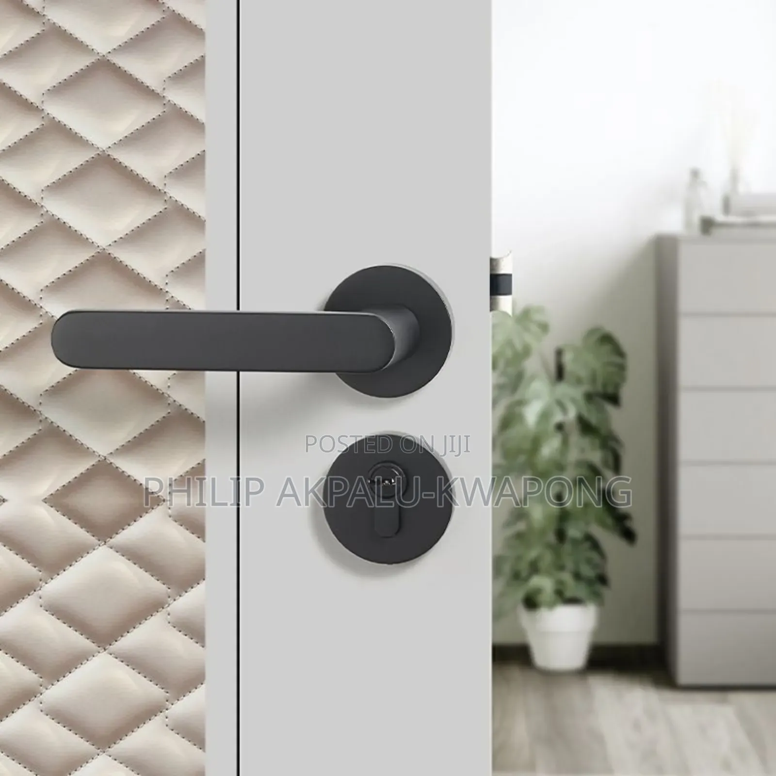 Modern Matte Black Door Lock