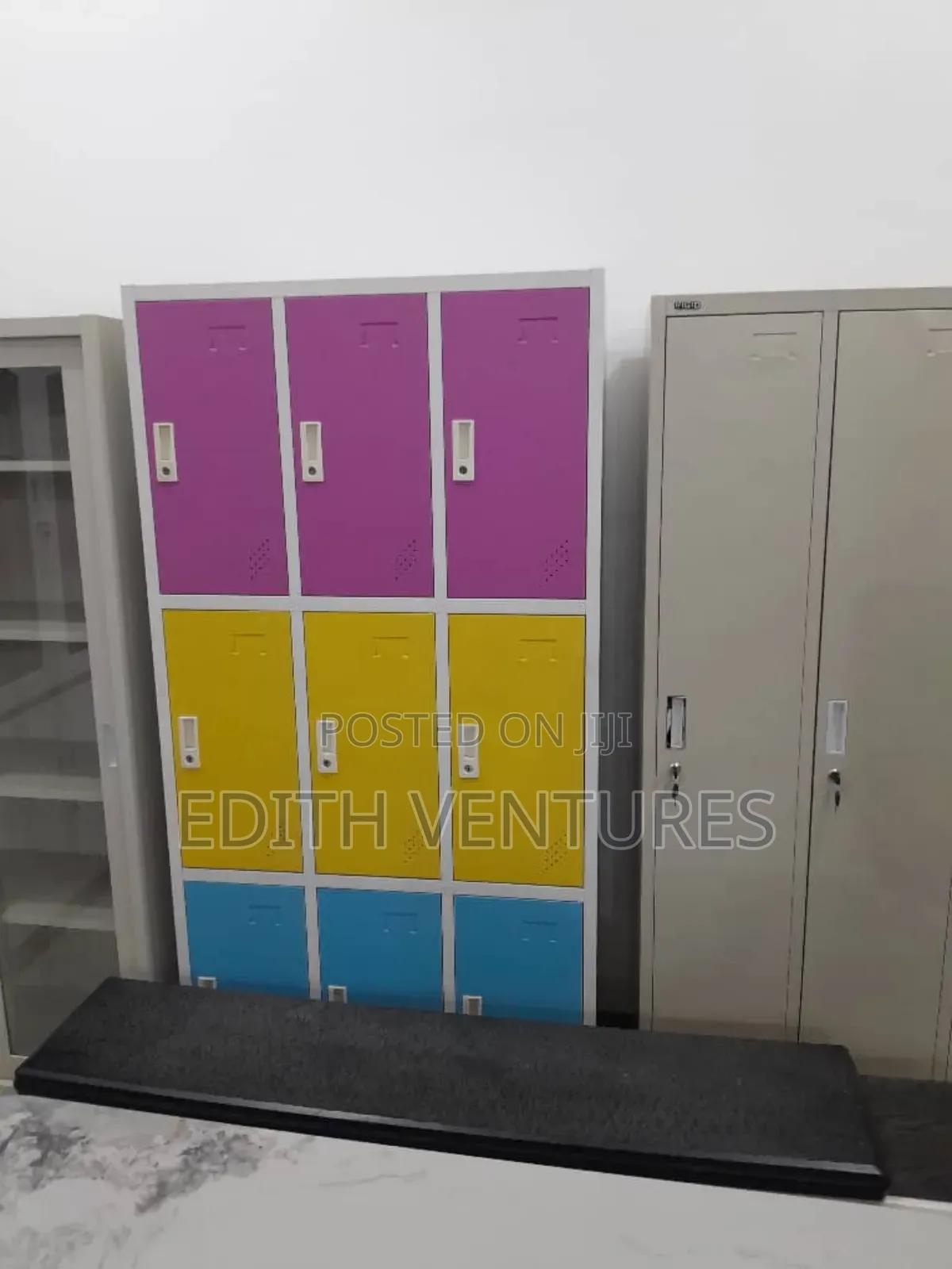 Multicoloured Metal Cabinet 6 Doors