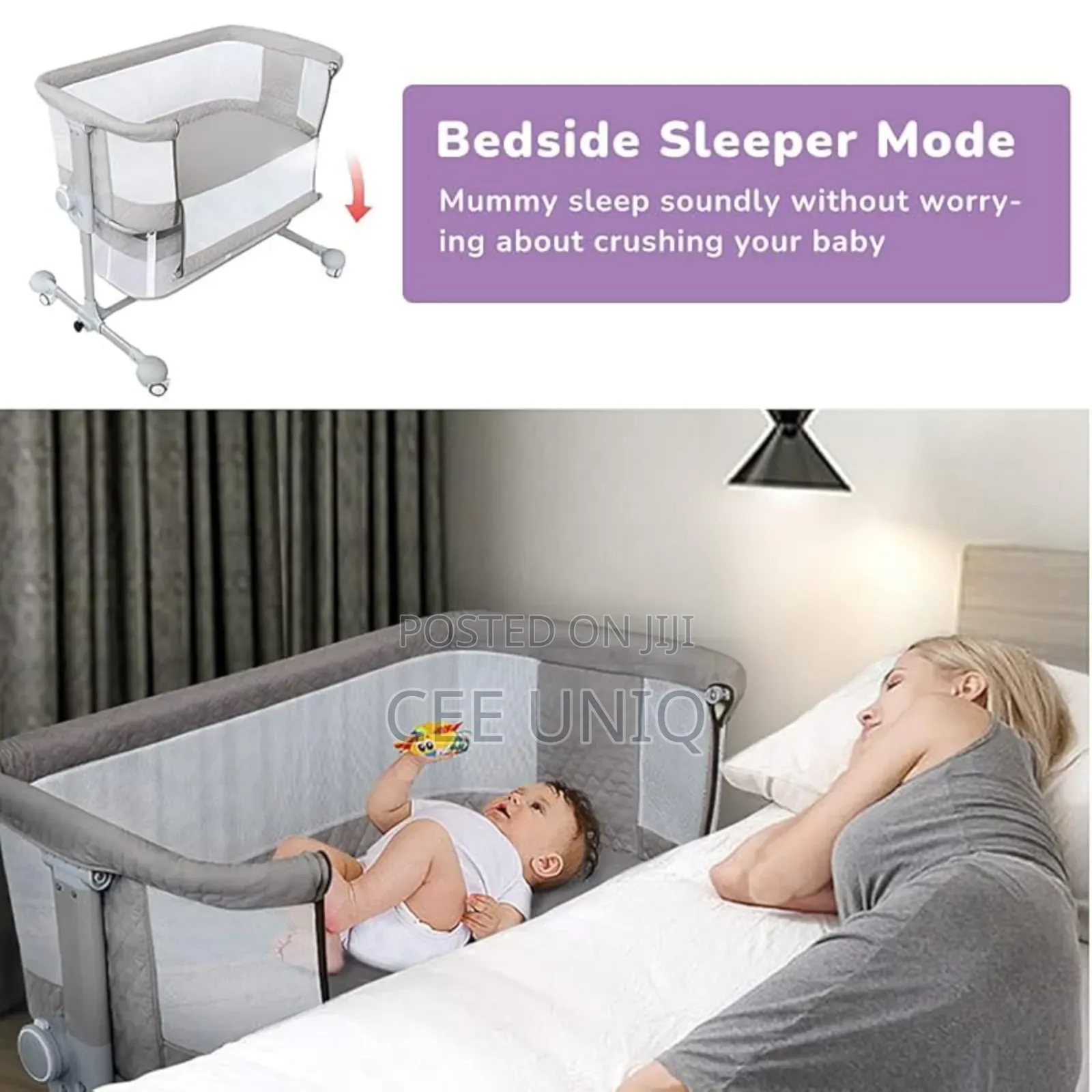 Baby Bed Side Crib With Storage Basket