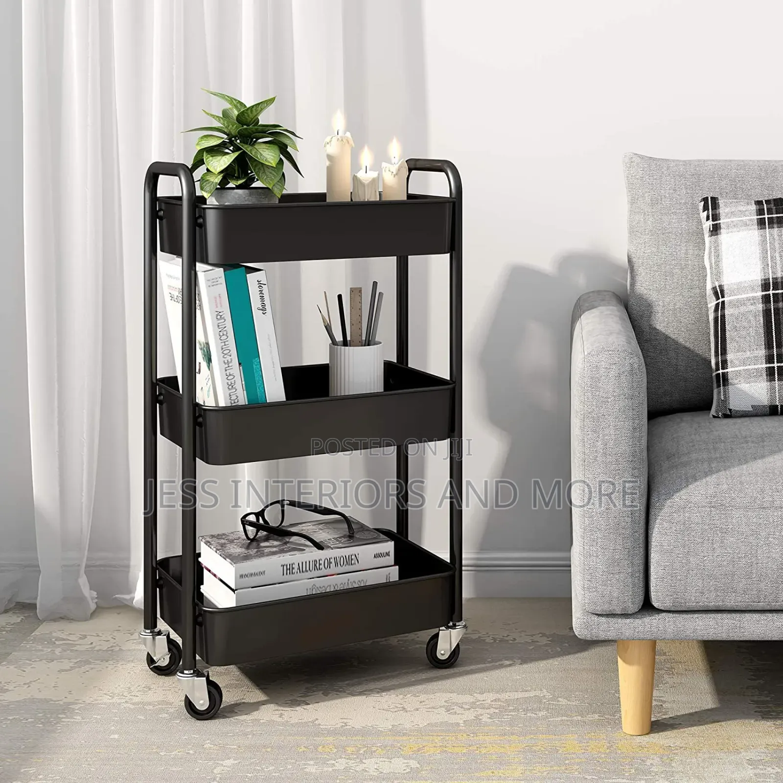 3-Tier Rolling Metal Storage Organizer