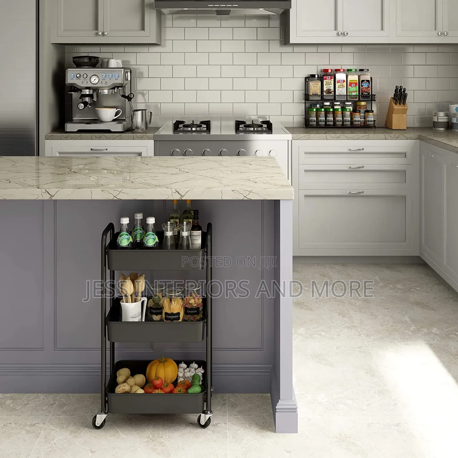 3-Tier Rolling Metal Storage Organizer