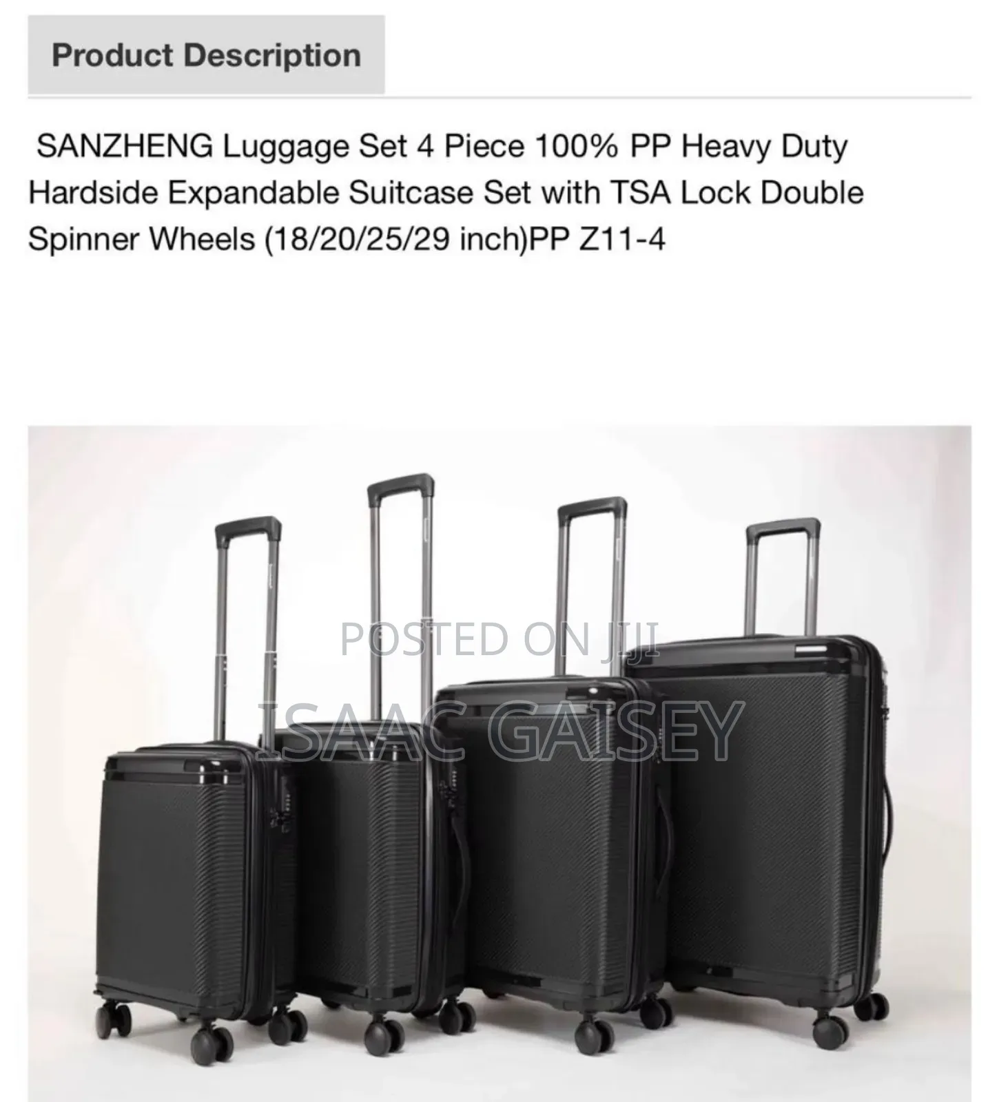 Luggage Set 4 Pieces Expandable Anticrake Luggages