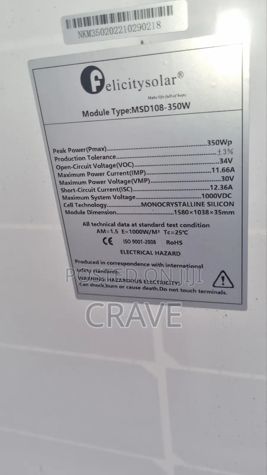 350w Mono Solar Panel