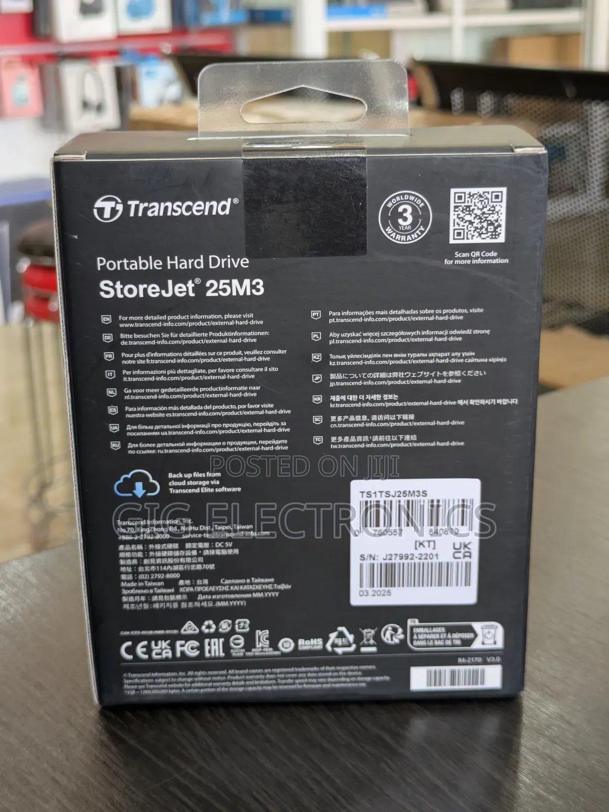 Transcend 1tb Usb 3.1 Storejet 25m3 Portable Hard Drive