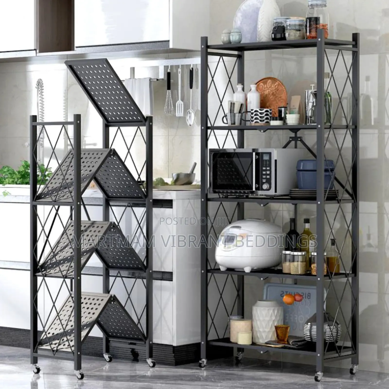 Foldable Storage Rack With Wheels