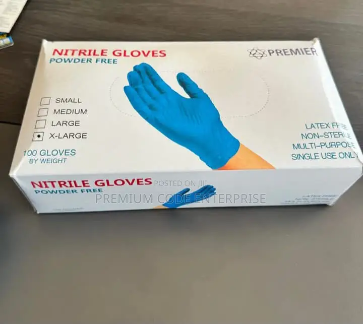 Blue Nitrile Blend Gloves–Powderfree, Non-elastic100pcs/Pack