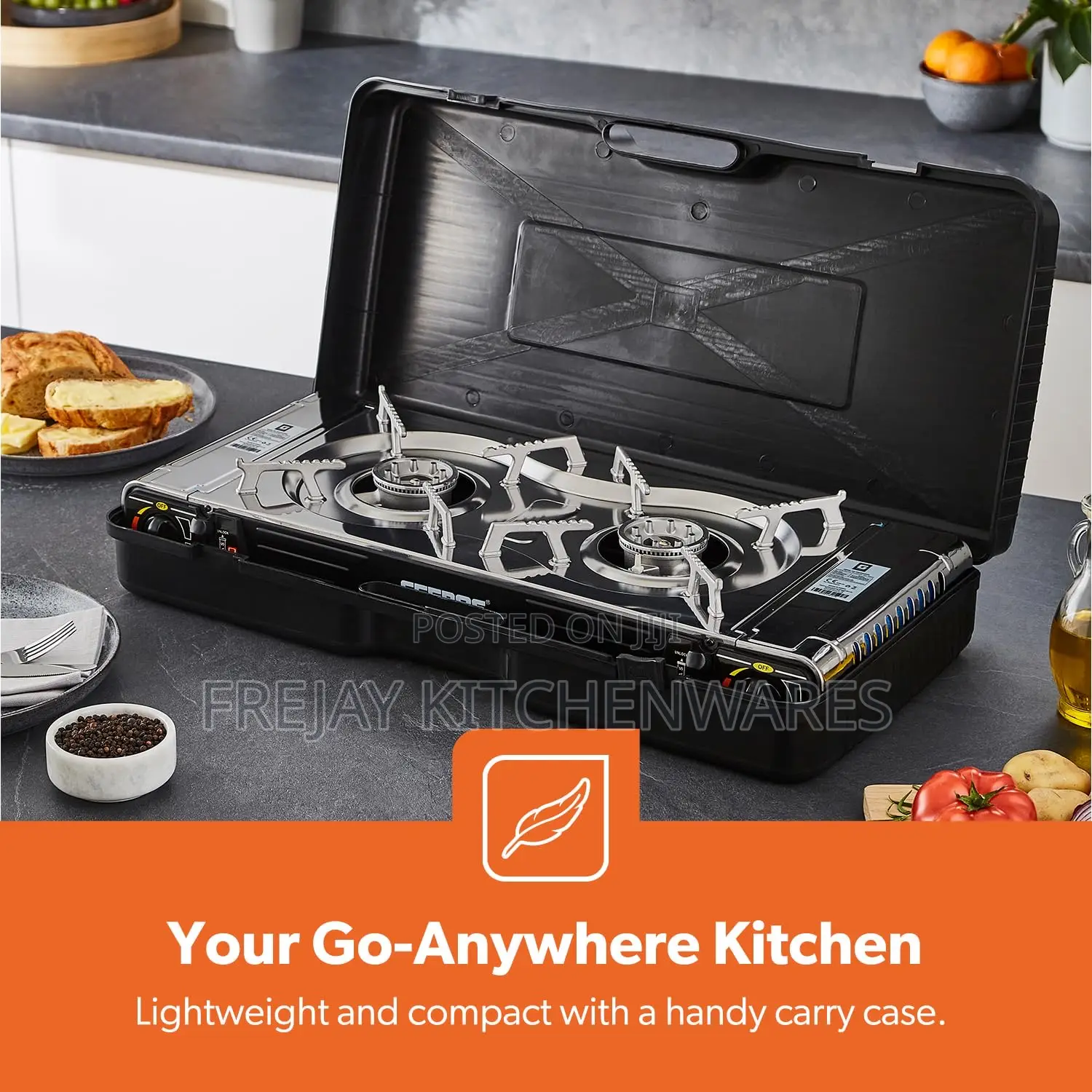 Geepas Portable Camping Gas Stove, Double Burner