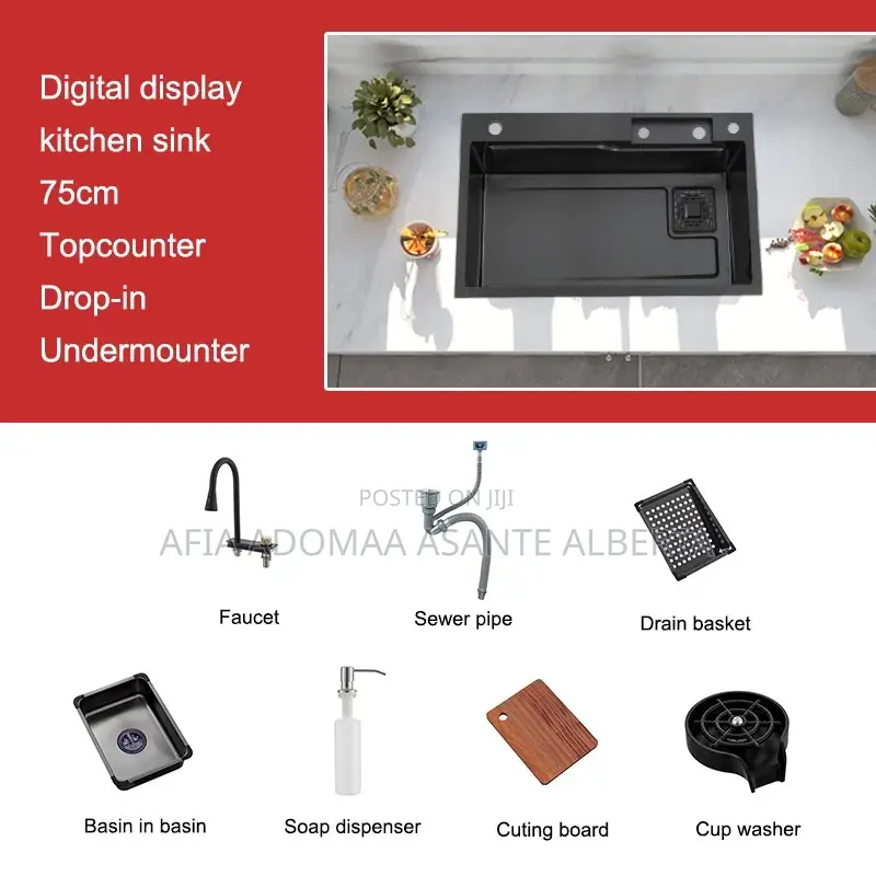Intelligent Stainless Steel Waterfall Sink