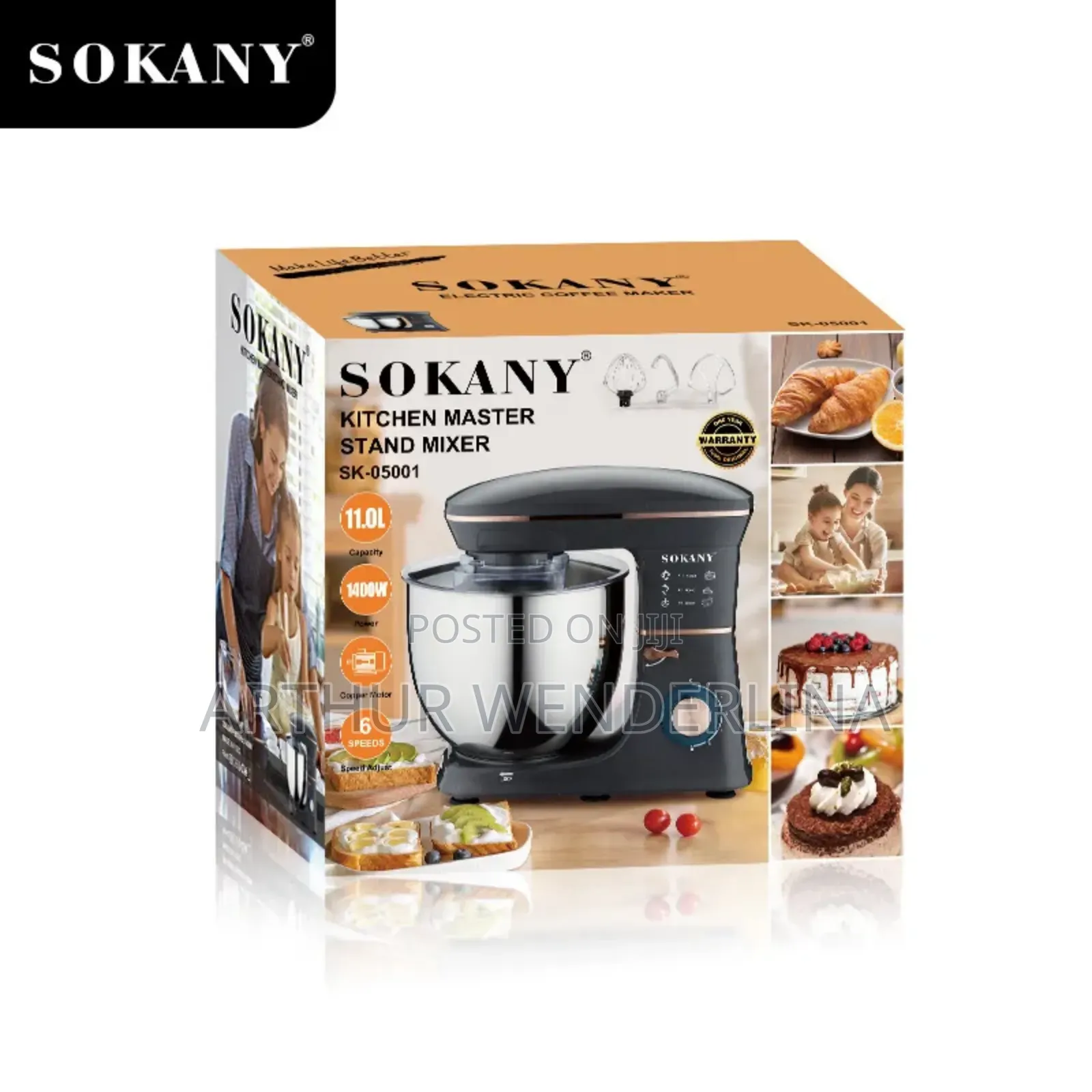 Sokany Stand Mixer With 6 Speeds 11l Capacity Pulse Fun.