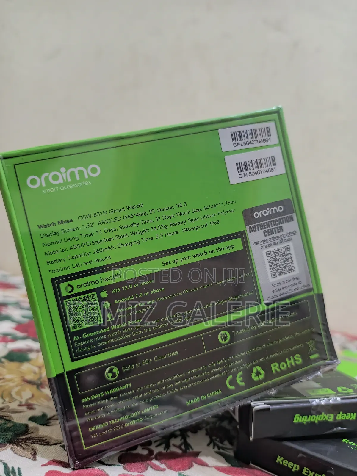 Oraimo Watch Muse 1.32” Amoled Ip68 Smart Watch