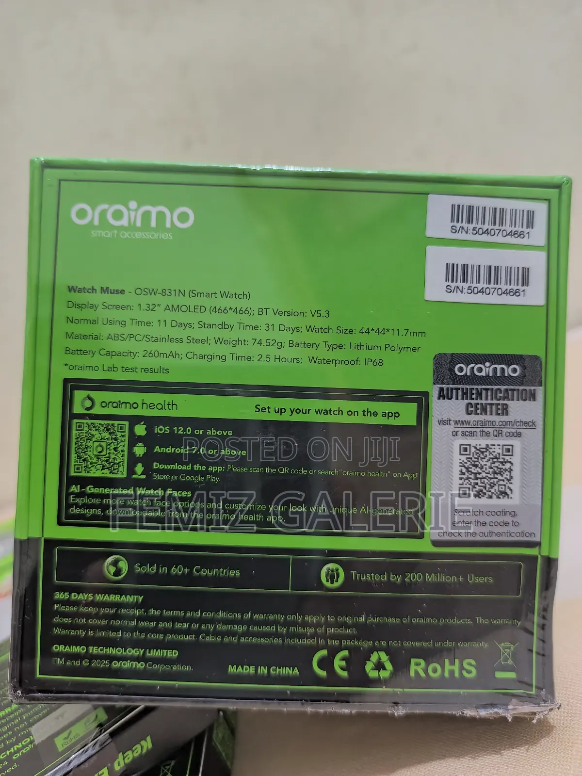 Oraimo Watch Muse 1.32” Amoled Ip68 Smart Watch