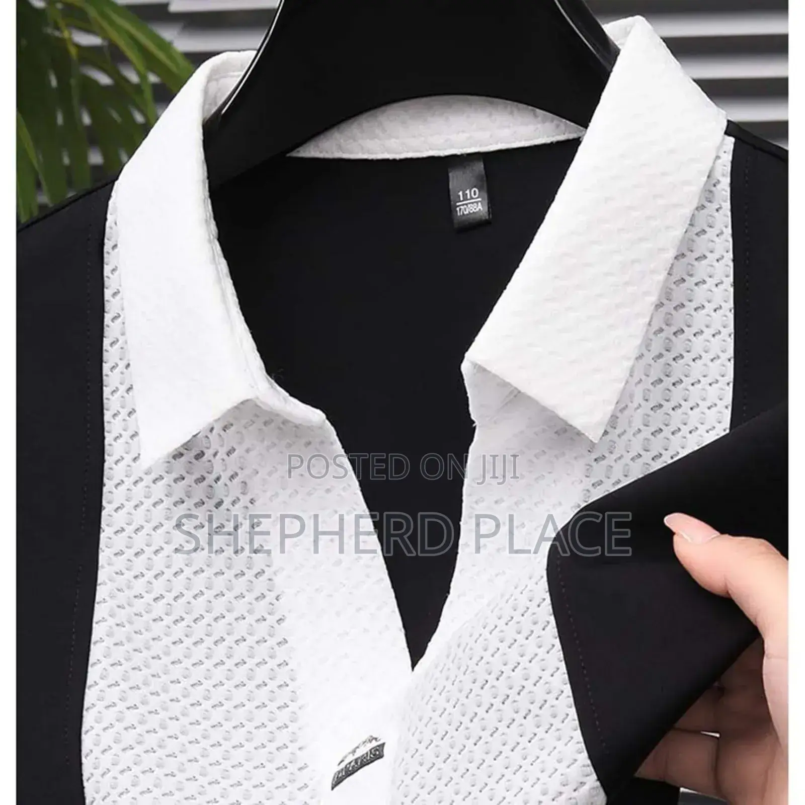 Gureitojp Black/White Polo Shirt, Short Sleeve, Business,