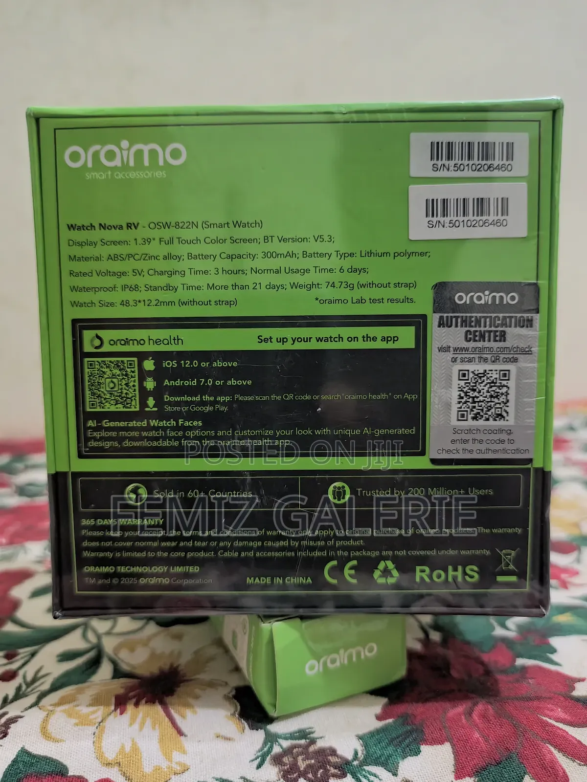 Oraimo Watch Nova Rv 1.39" Hd Video Faces Support