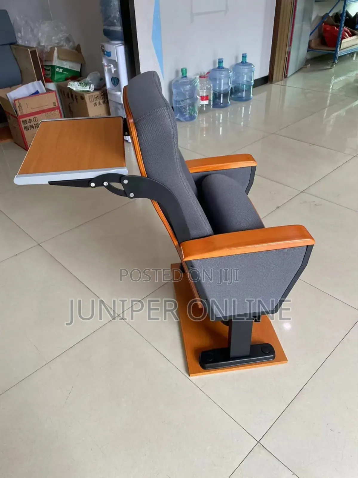 Auditorium Chair Gray Writing Pad