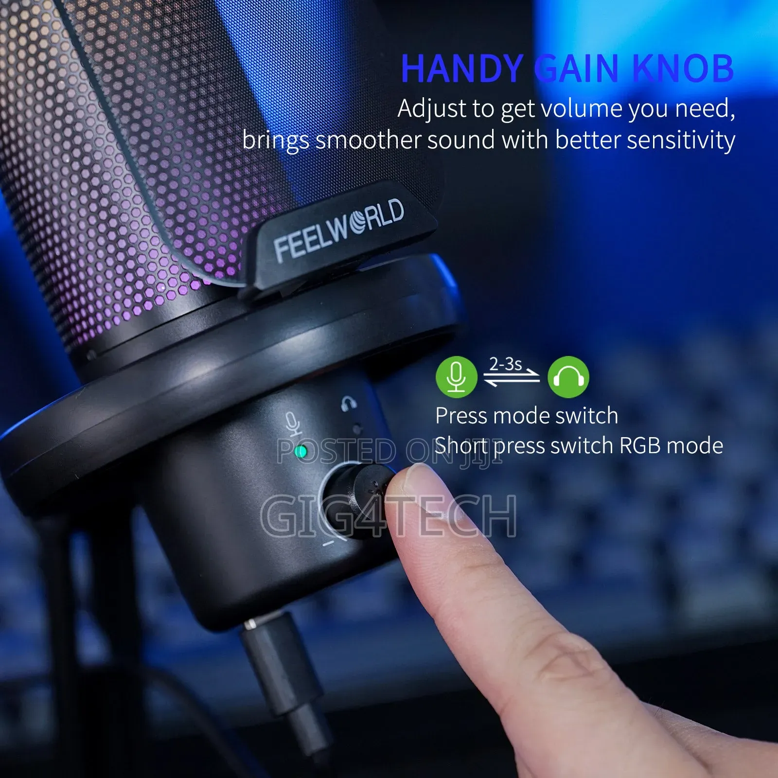 RGB Usb Podcast RGB Gaming Microphone Vm1xs
