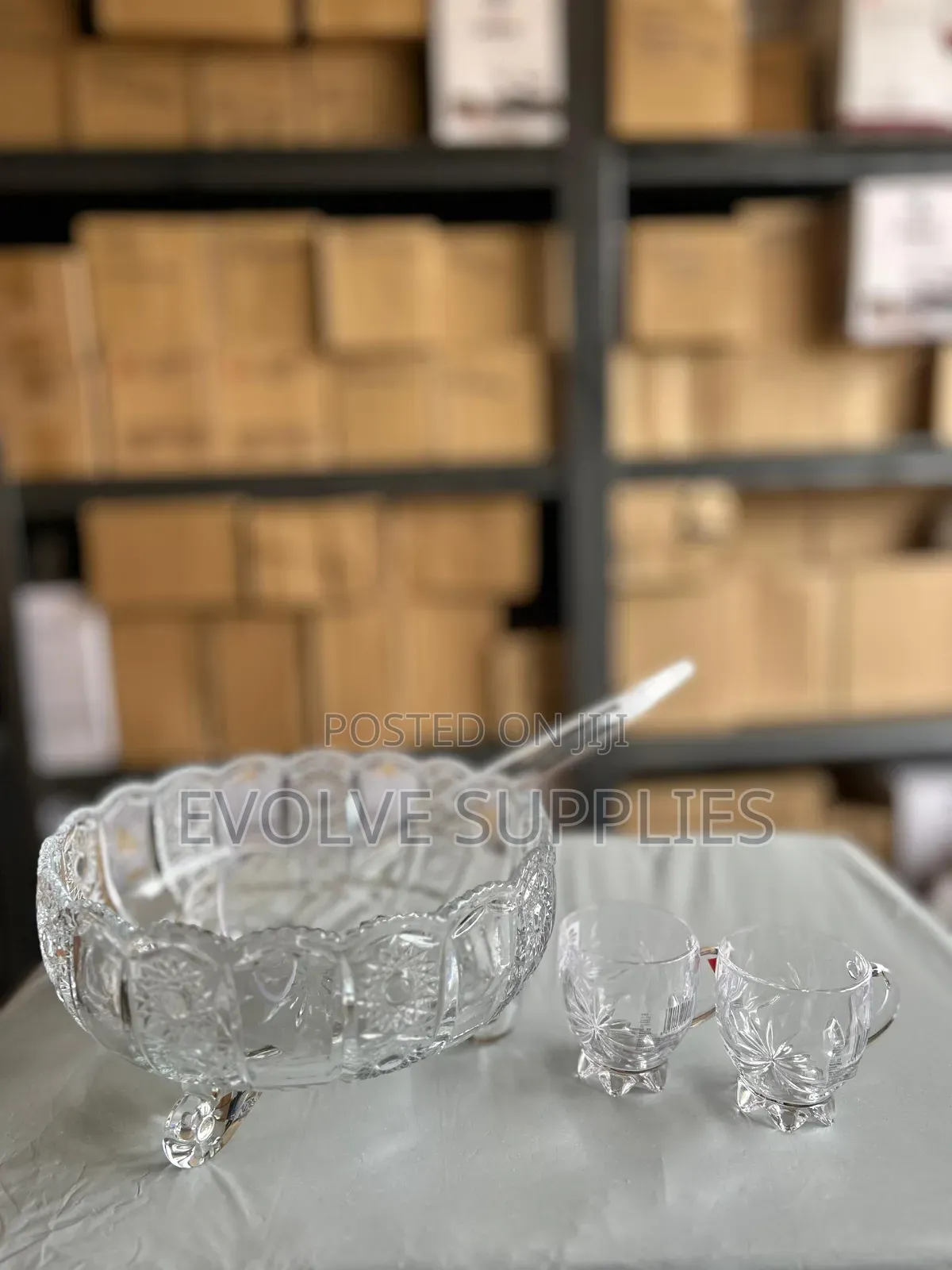 3l Punch Bowl With Ladle and Cup