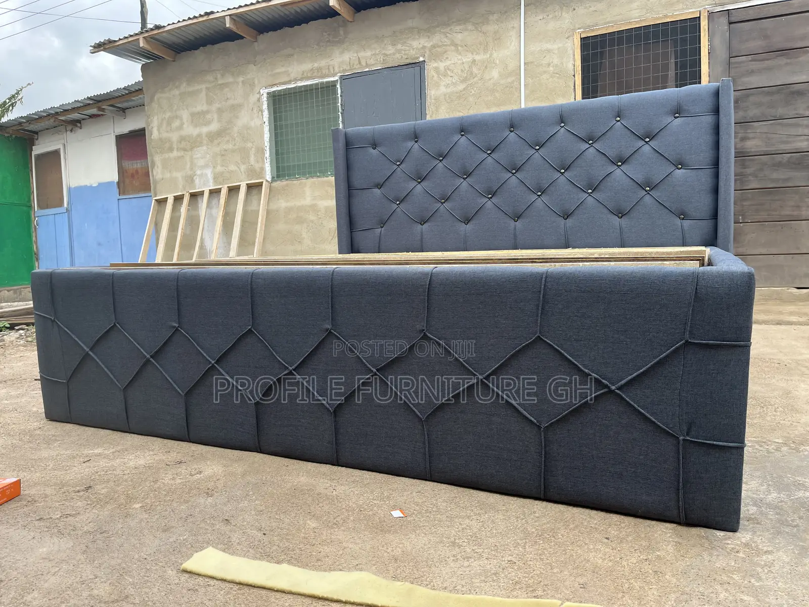Dark Gray Queen Size 72x75 Bedframe//  Luxurious And Durable