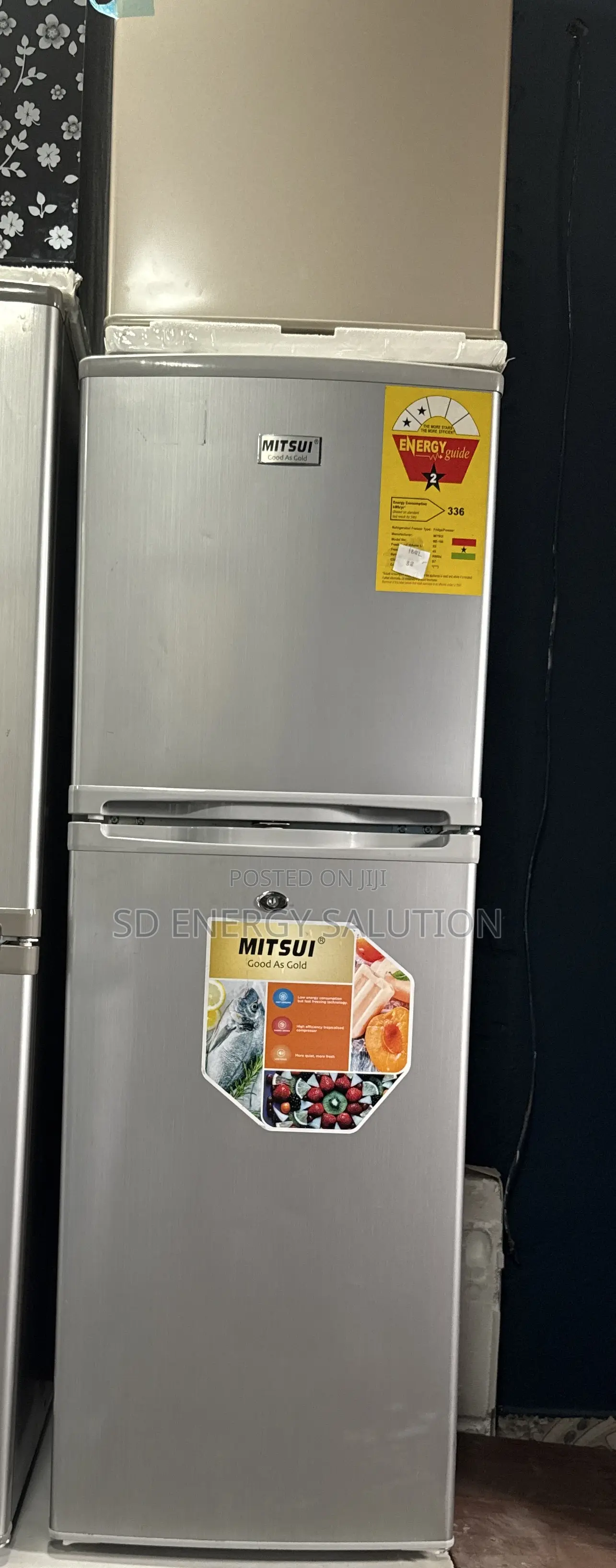 Mitsui 168 Fridge Top Freezer (Stainless Door Fridge New