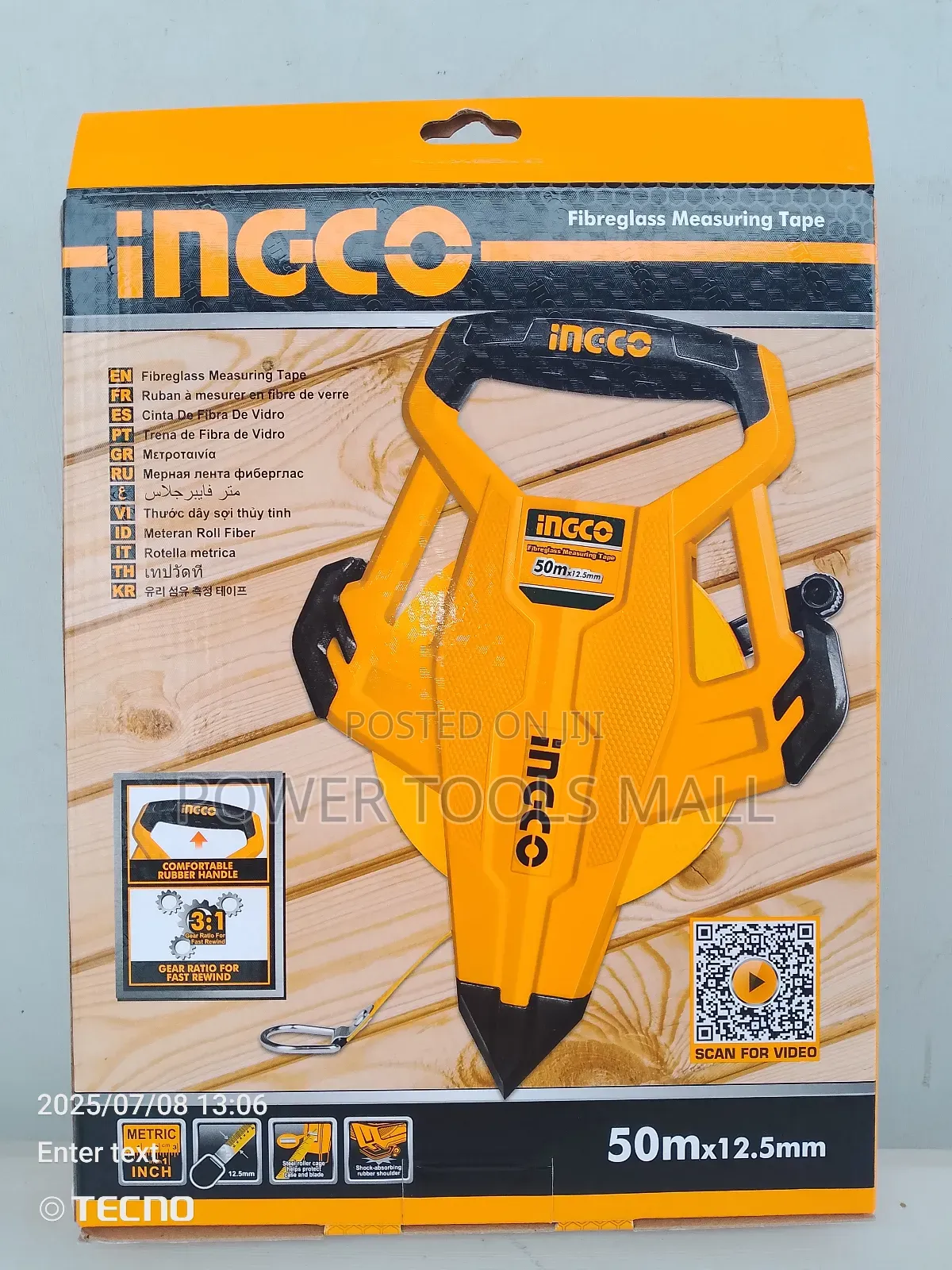 Fibreglass Measuring Tape 50mx12.5mm