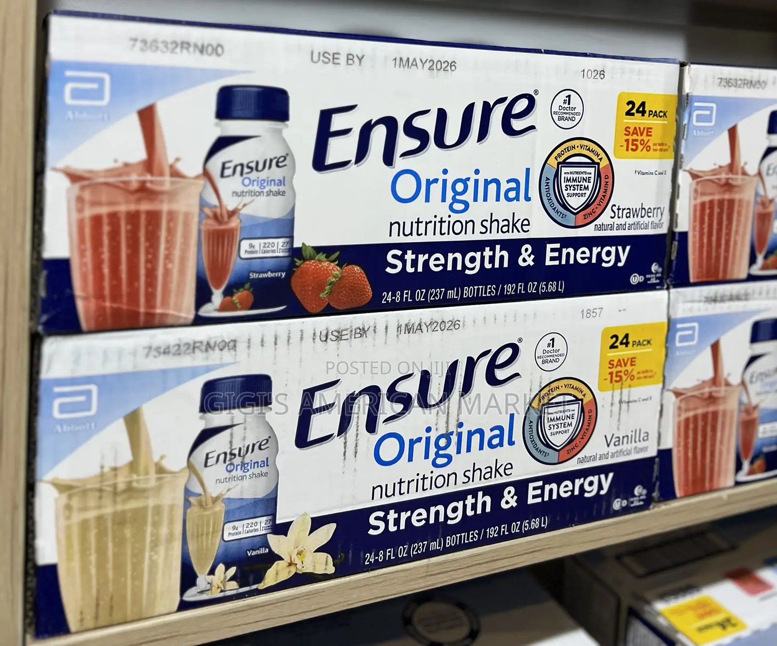 Ensure Original Nutrition Shake. 24 PCK