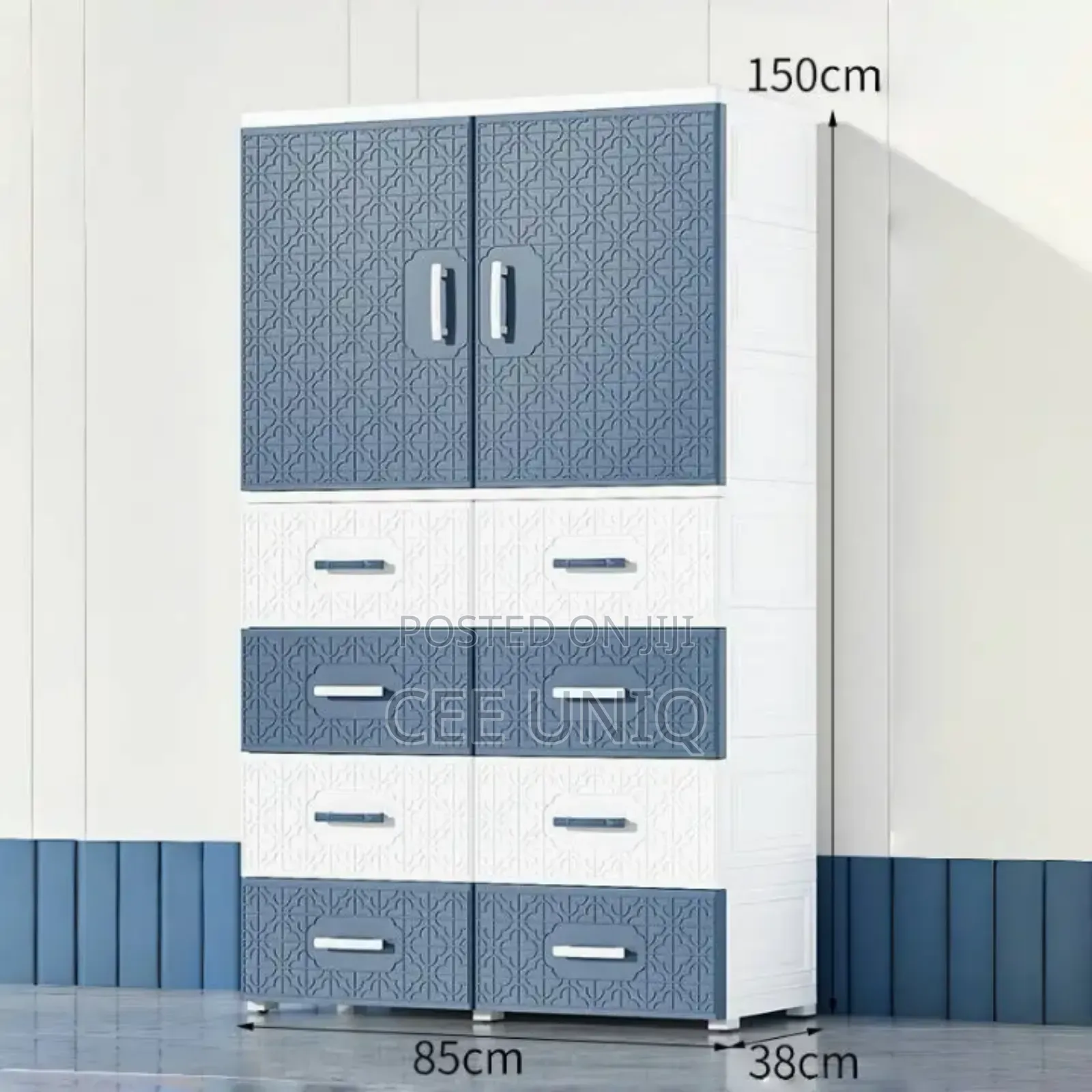 Double Door Open Baby Plastic Clothes Wardrobe